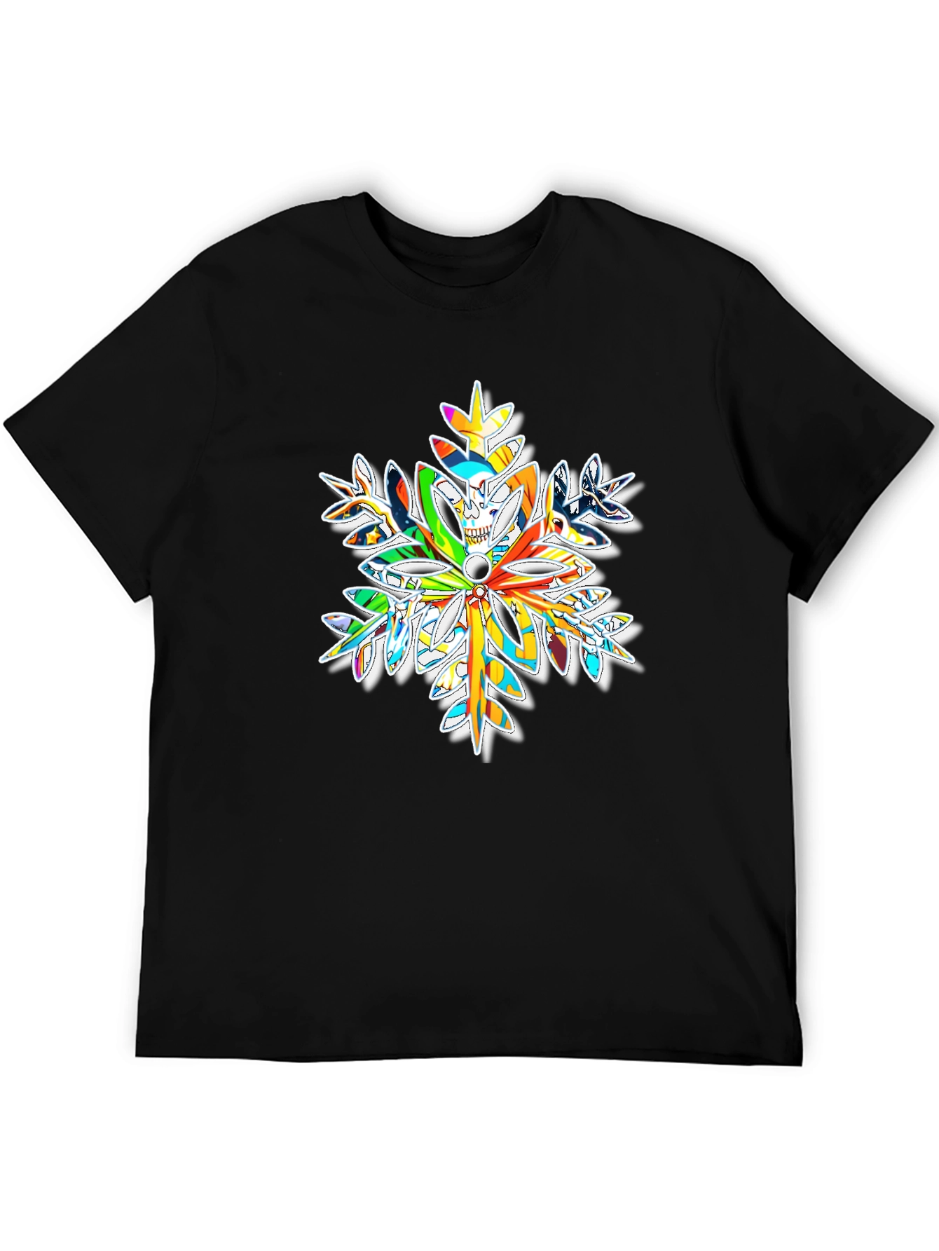Skull Snowflake Graphic Tee - Bold Winter Style
