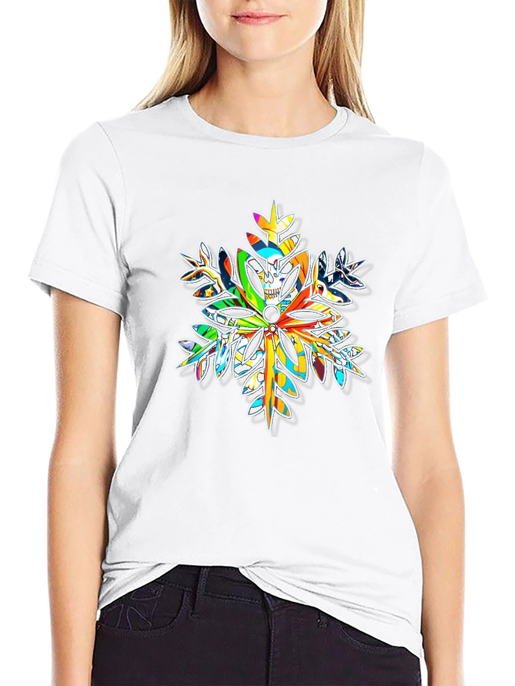 Skull Snowflake Graphic Tee - Bold Winter Style