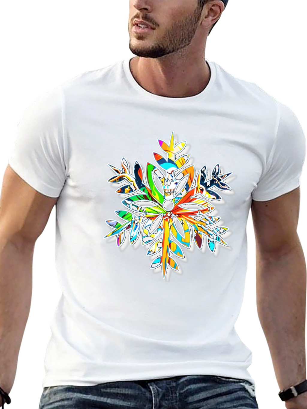 Skull Snowflake Graphic Tee - Bold Winter Style
