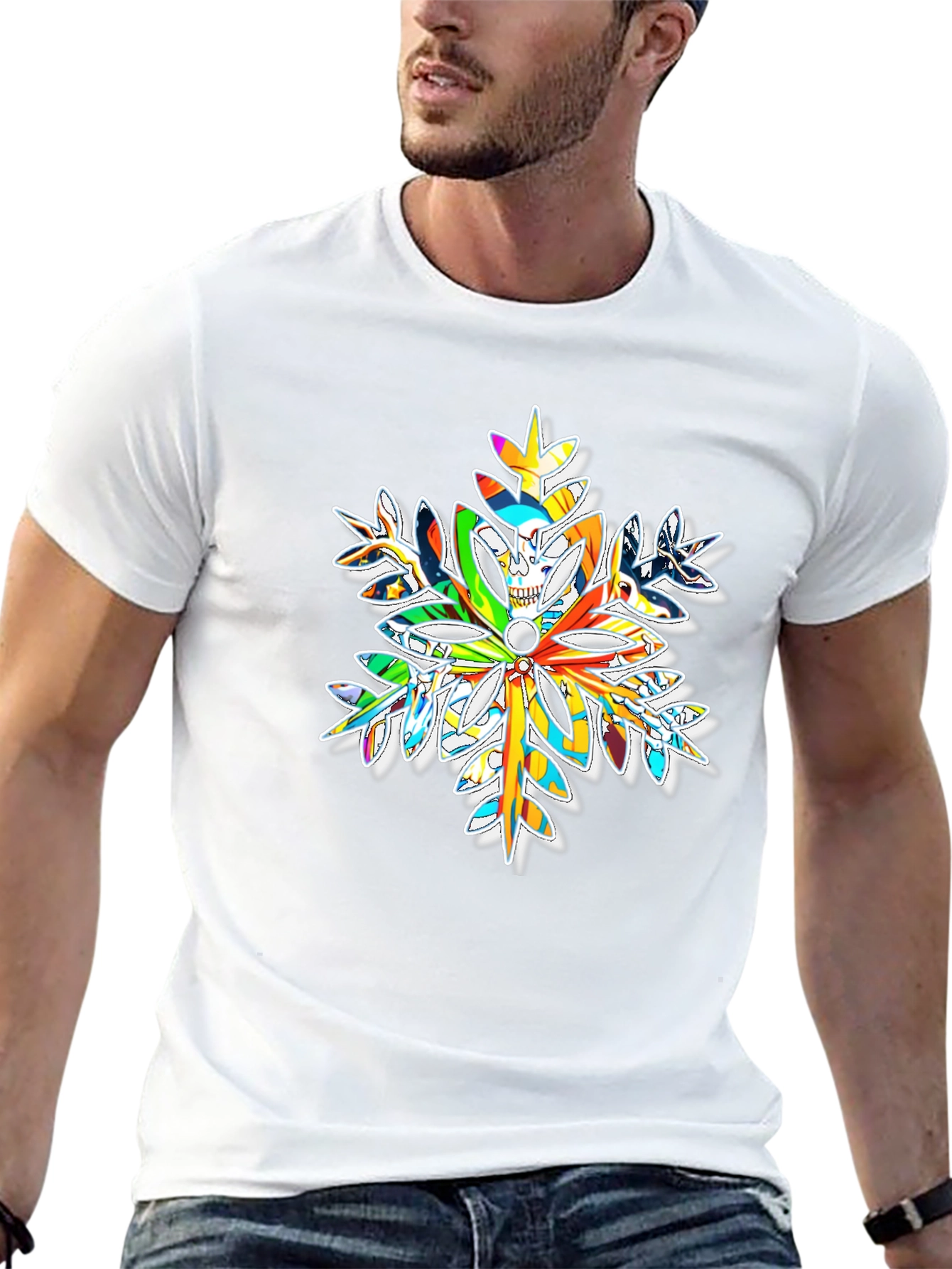 Skull Snowflake Graphic Tee - Bold Winter Style