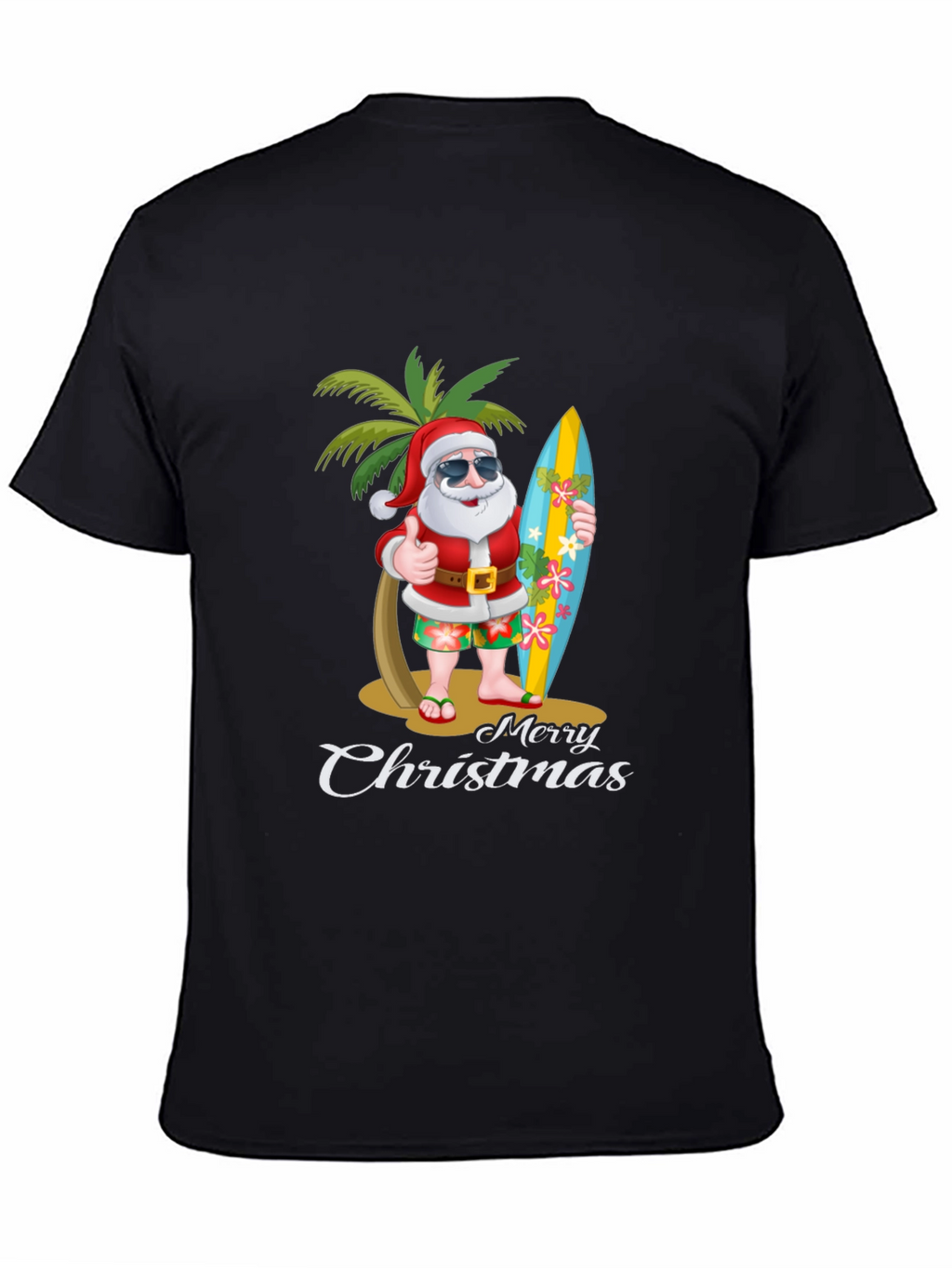 Tropical Santa Merry Christmas T-Shirt