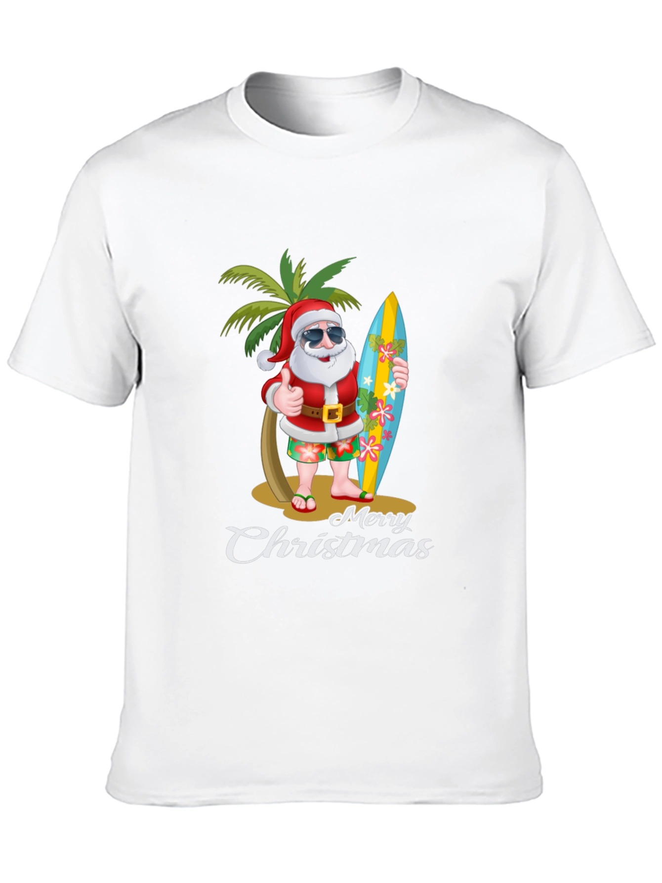 Tropical Santa Merry Christmas T-Shirt