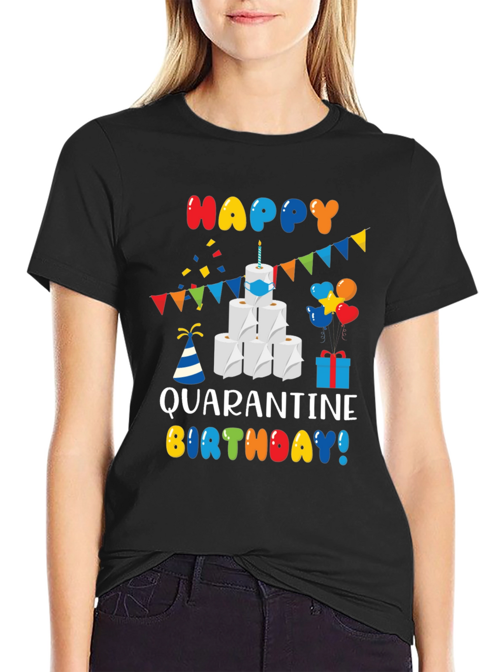 Quarantine Birthday T-Shirt - Toilet Paper Cake Graphic Tee