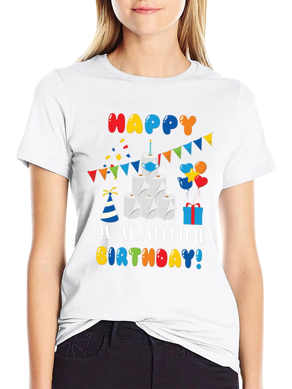 Quarantine Birthday T-Shirt - Toilet Paper Cake Graphic Tee