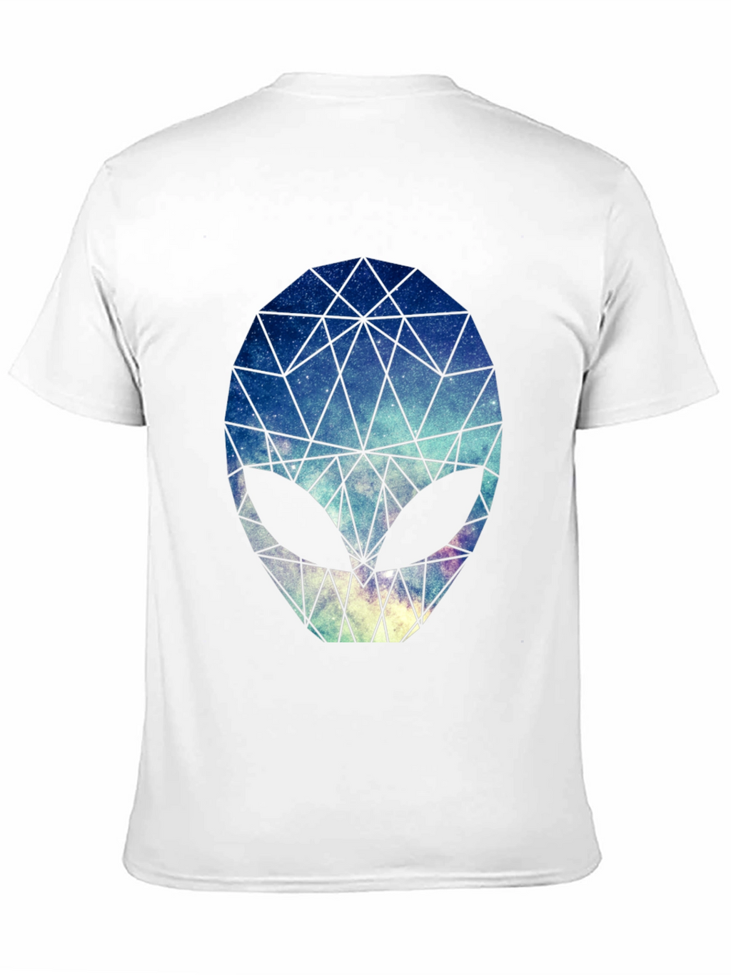 Geometric Alien Head Graphic Black T-Shirt