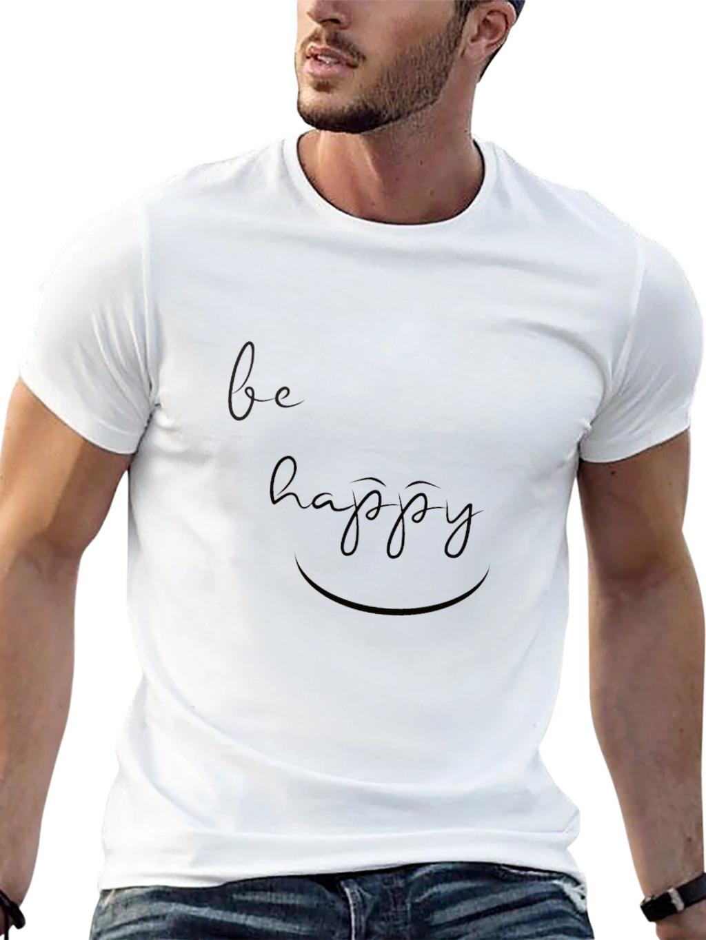Be Happy Graphic Tee - Casual Comfort