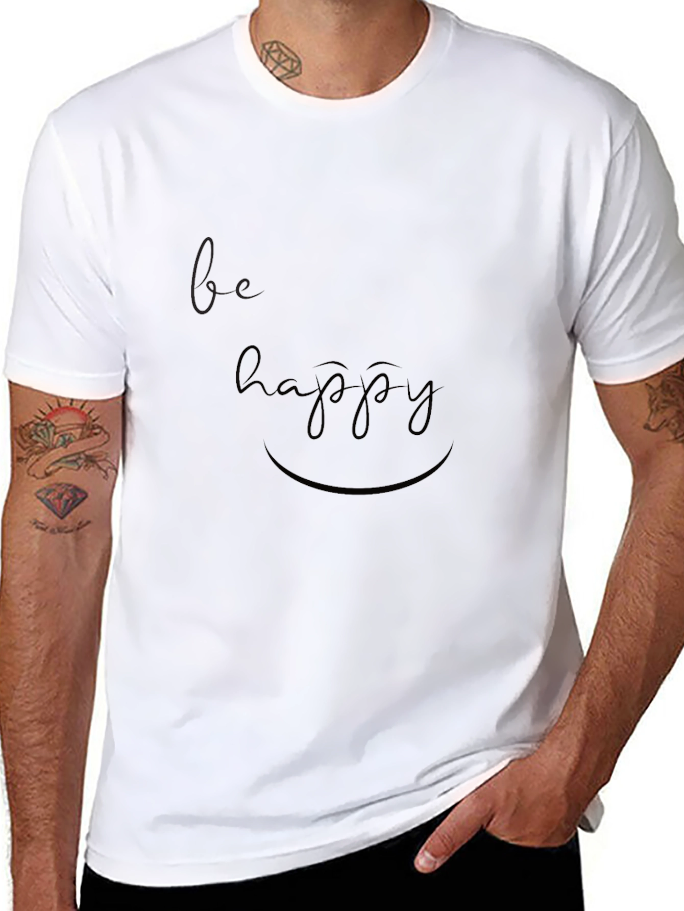 Be Happy Graphic Tee - Casual Comfort