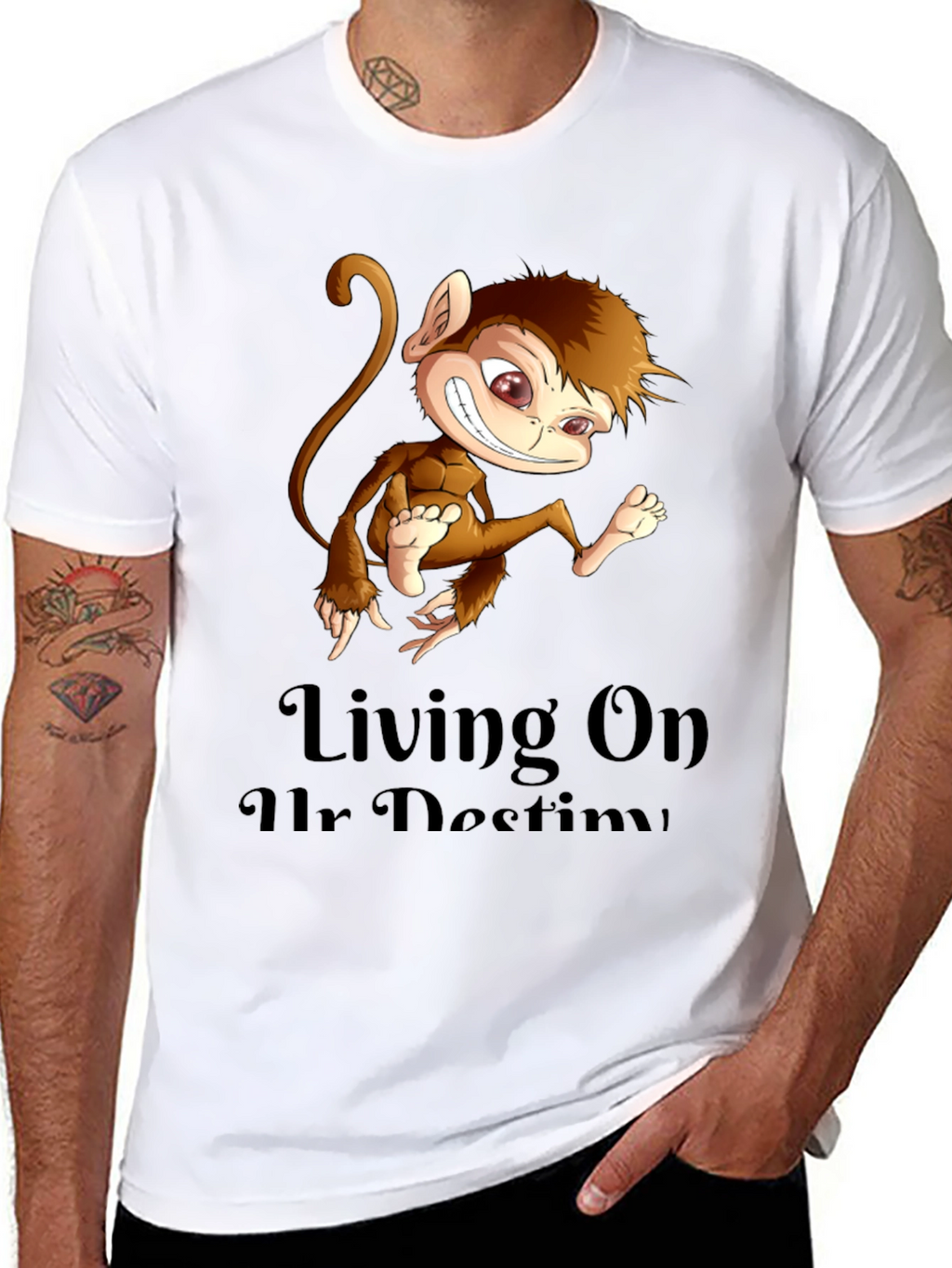 Monkey Graphic Tee - Living On Ur Destiny T-Shirt
