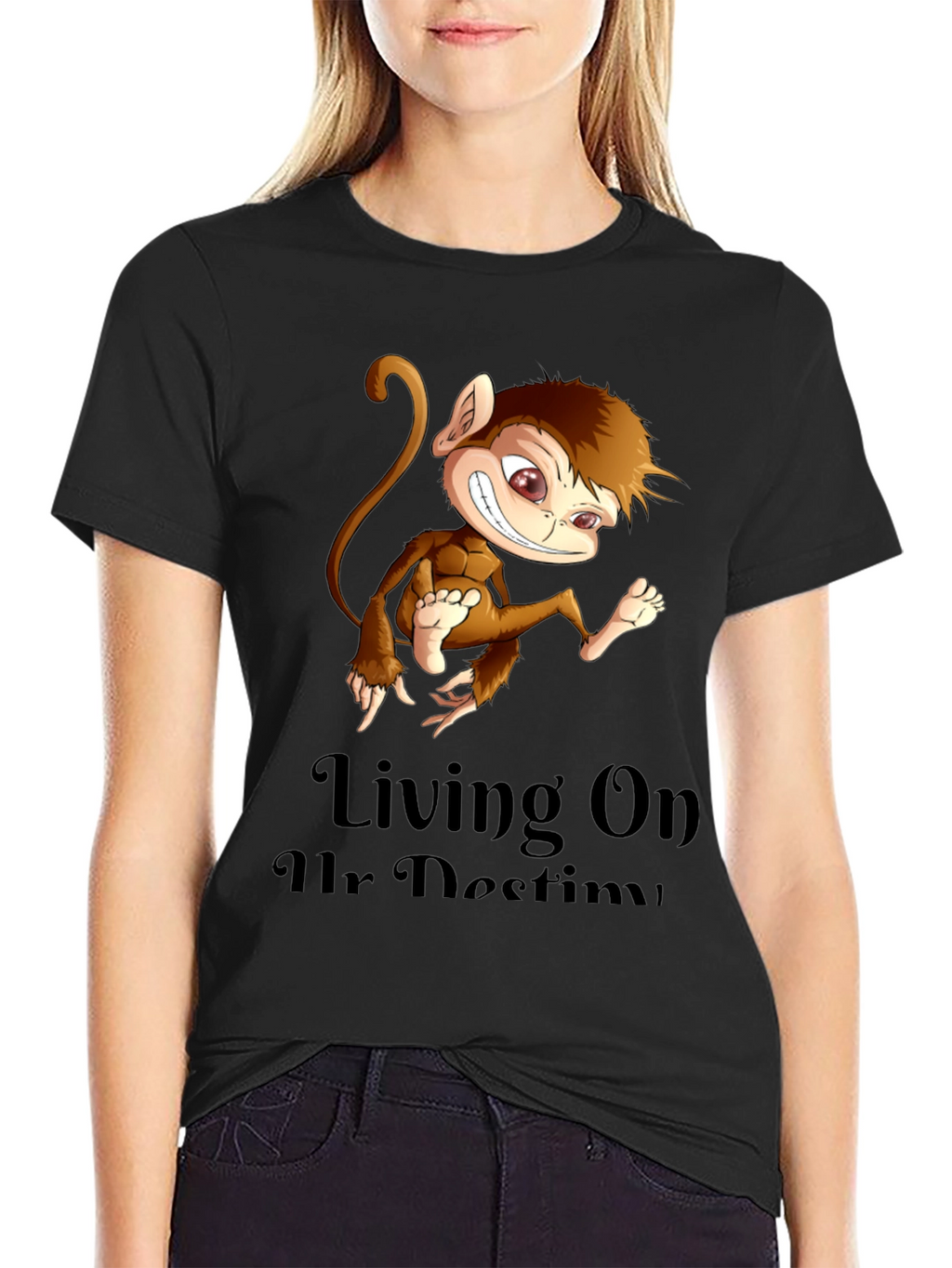 Monkey Graphic Tee - Living On Ur Destiny T-Shirt