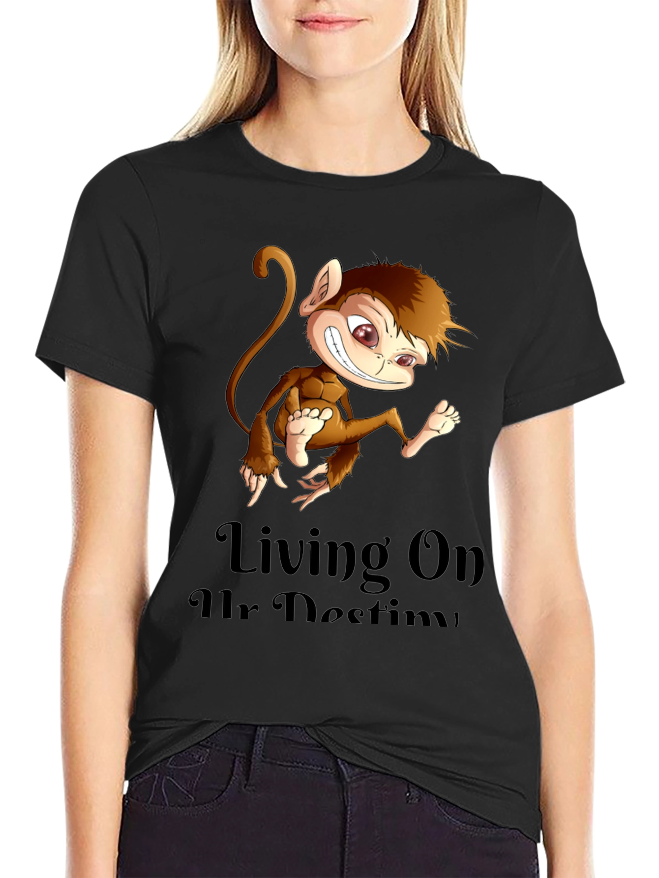 Monkey Graphic Tee - Living On Ur Destiny T-Shirt