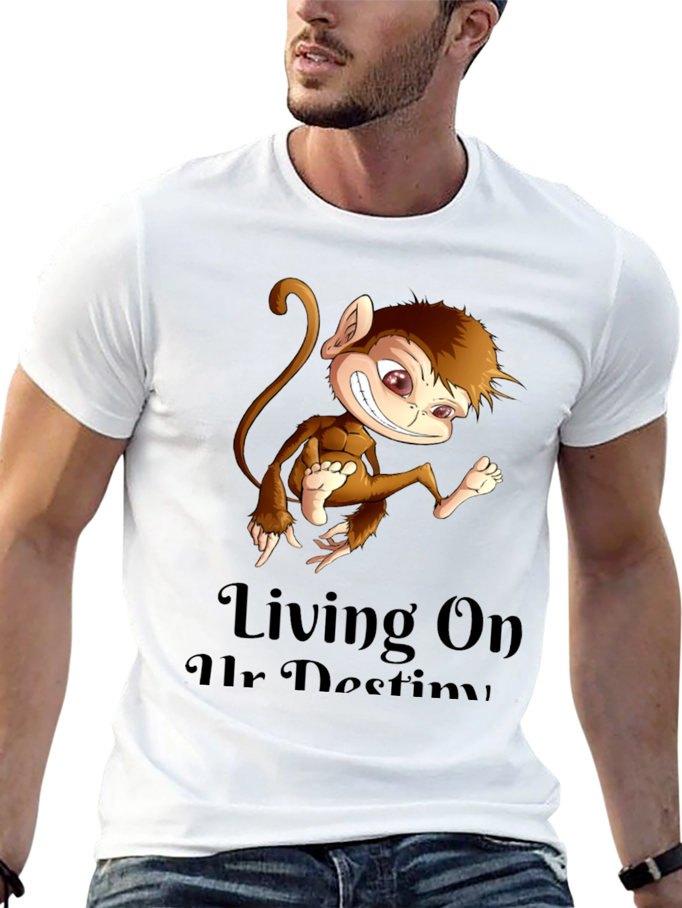 Monkey Graphic Tee - Living On Ur Destiny T-Shirt