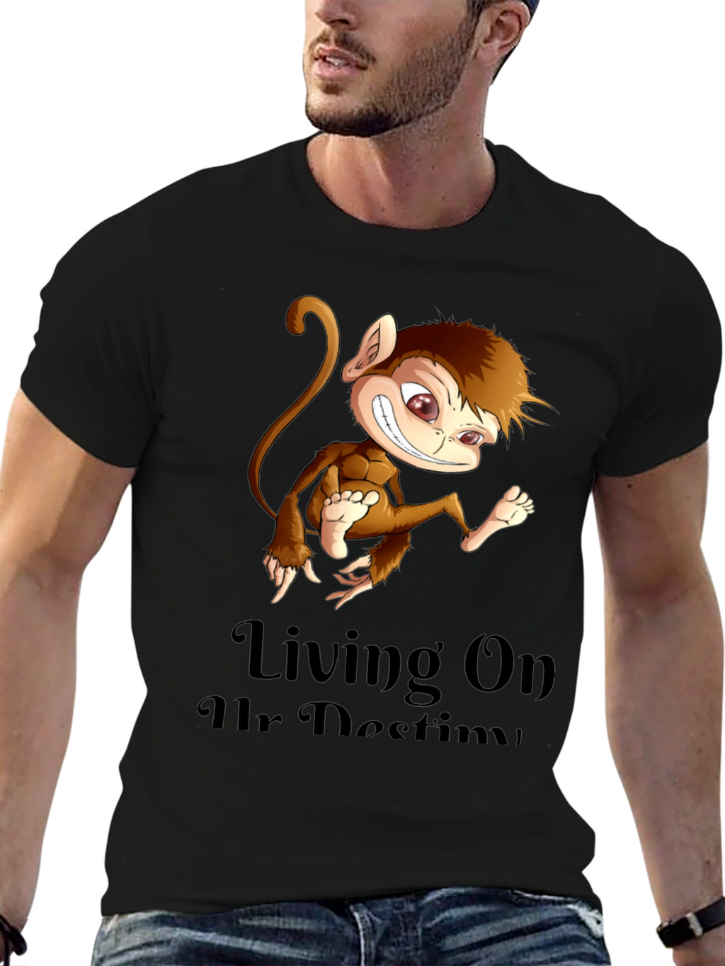Monkey Graphic Tee - Living On Ur Destiny T-Shirt