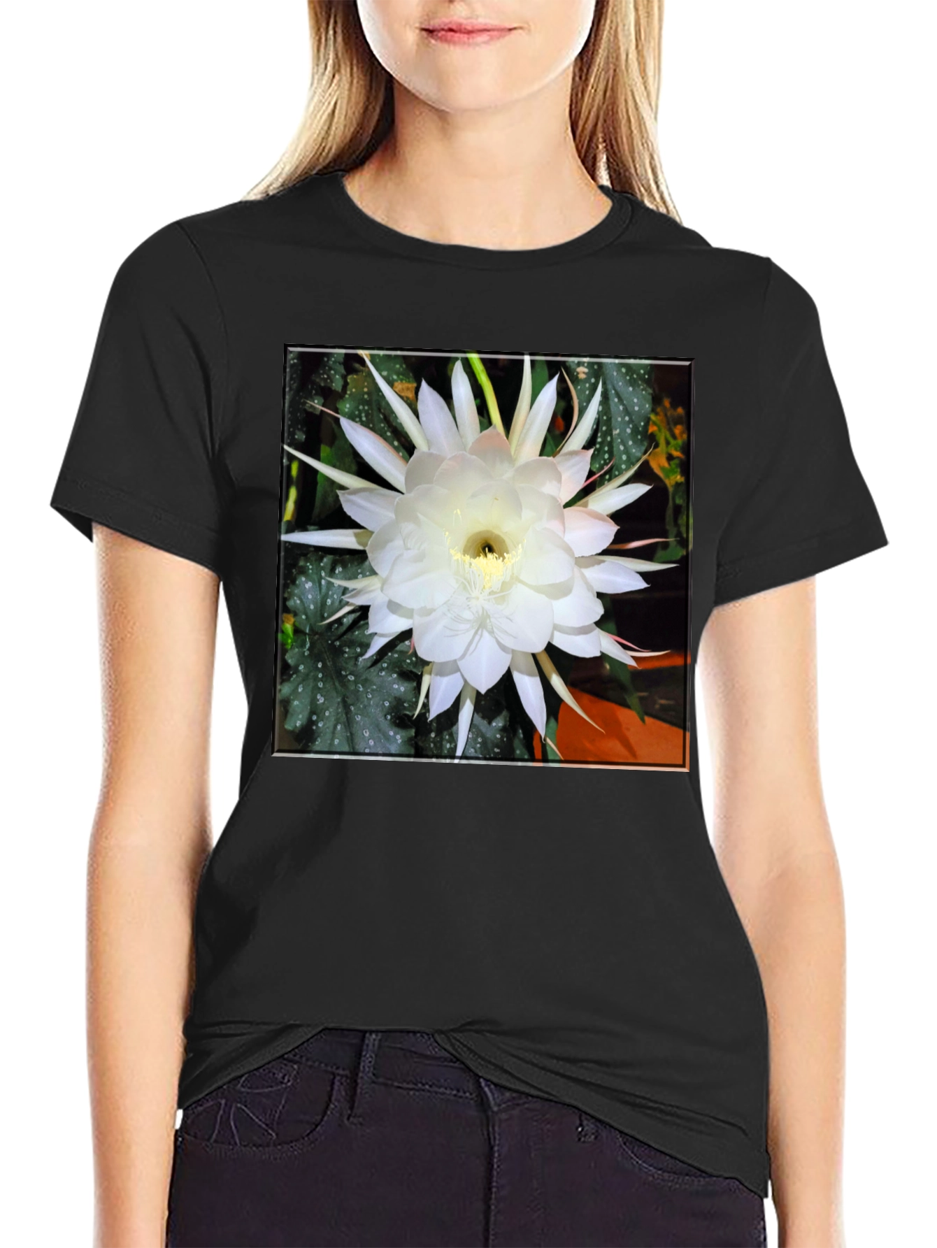 Night Blooming Cereus Flower Graphic T-Shirt