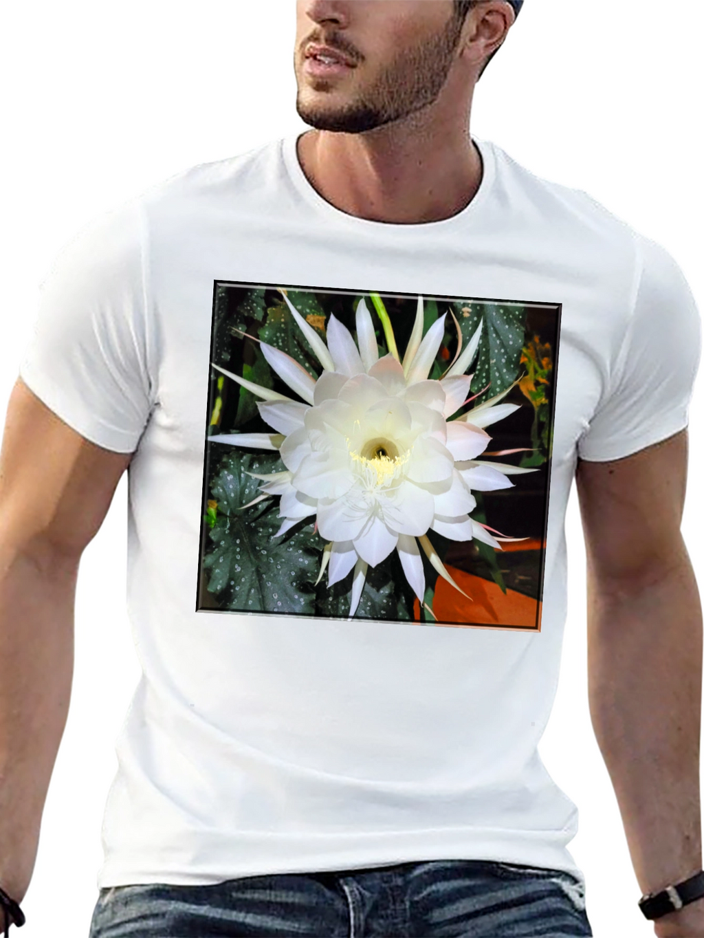 Night Blooming Cereus Flower Graphic T-Shirt