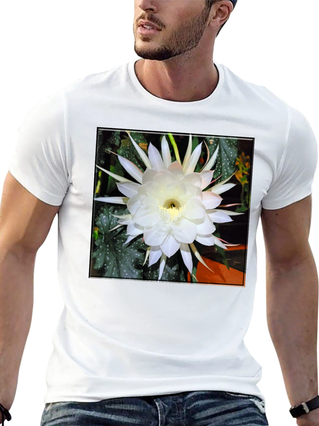 Night Blooming Cereus Flower Graphic T-Shirt