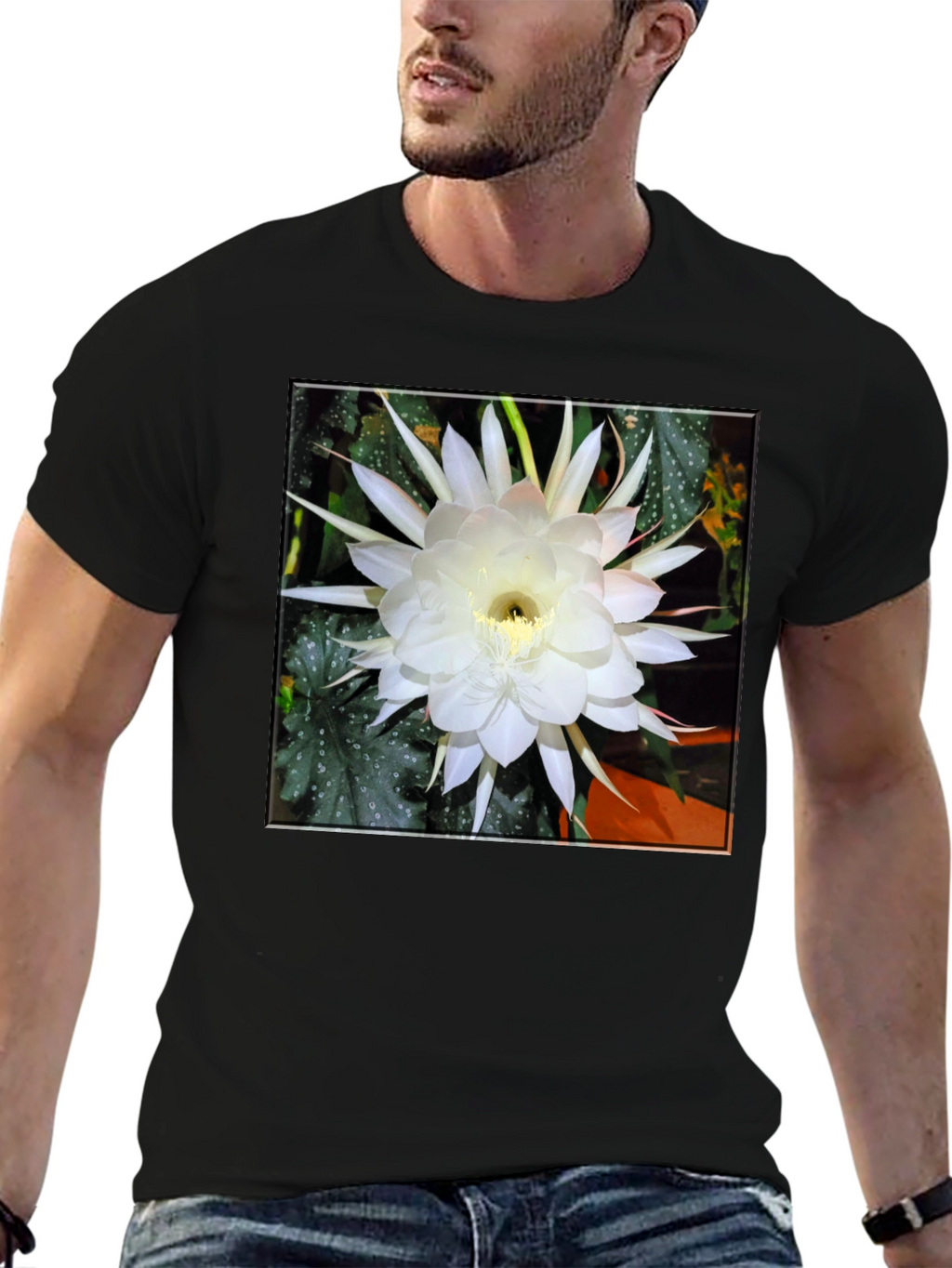 Night Blooming Cereus Flower Graphic T-Shirt