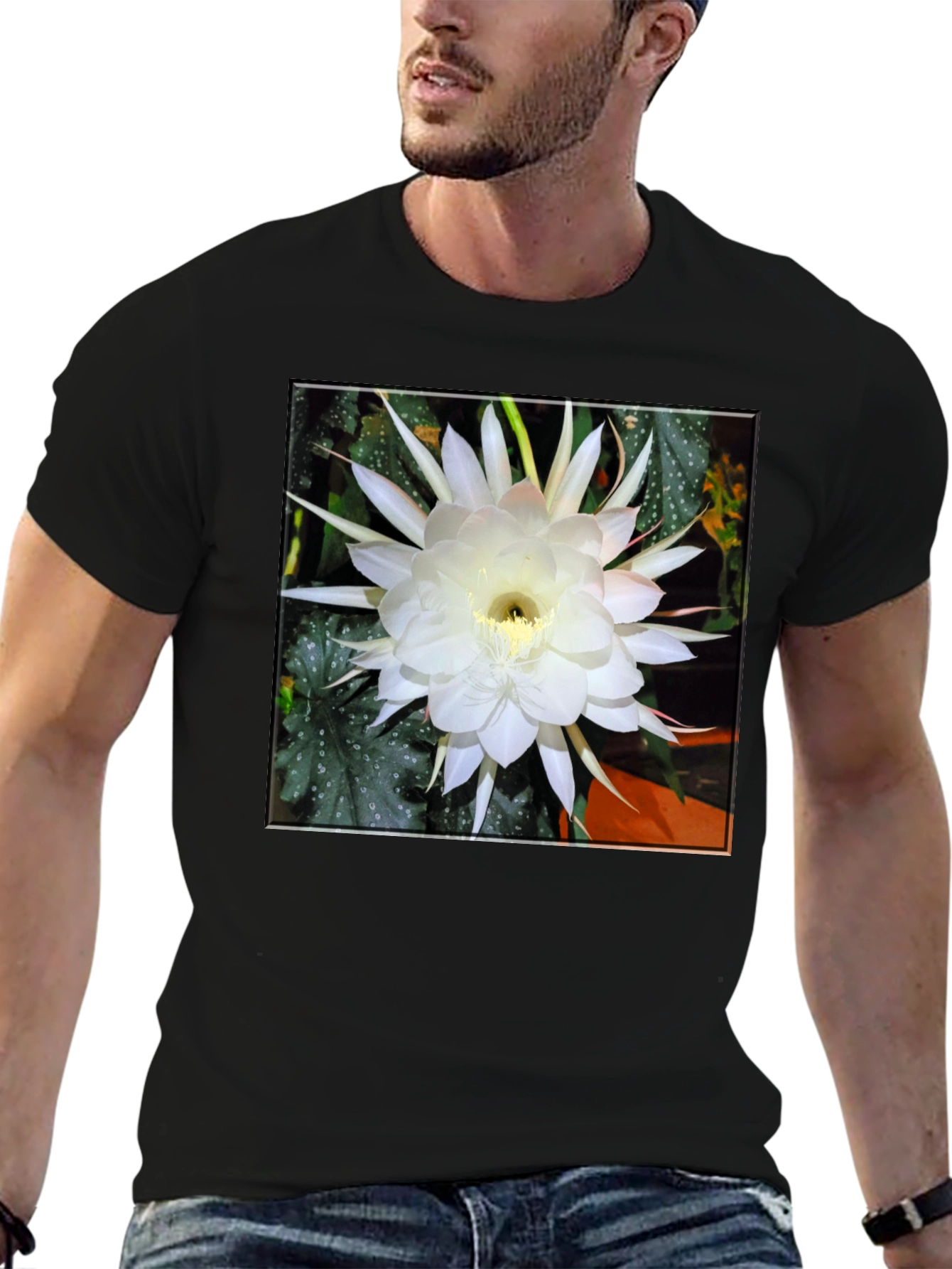 Night Blooming Cereus Flower Graphic T-Shirt
