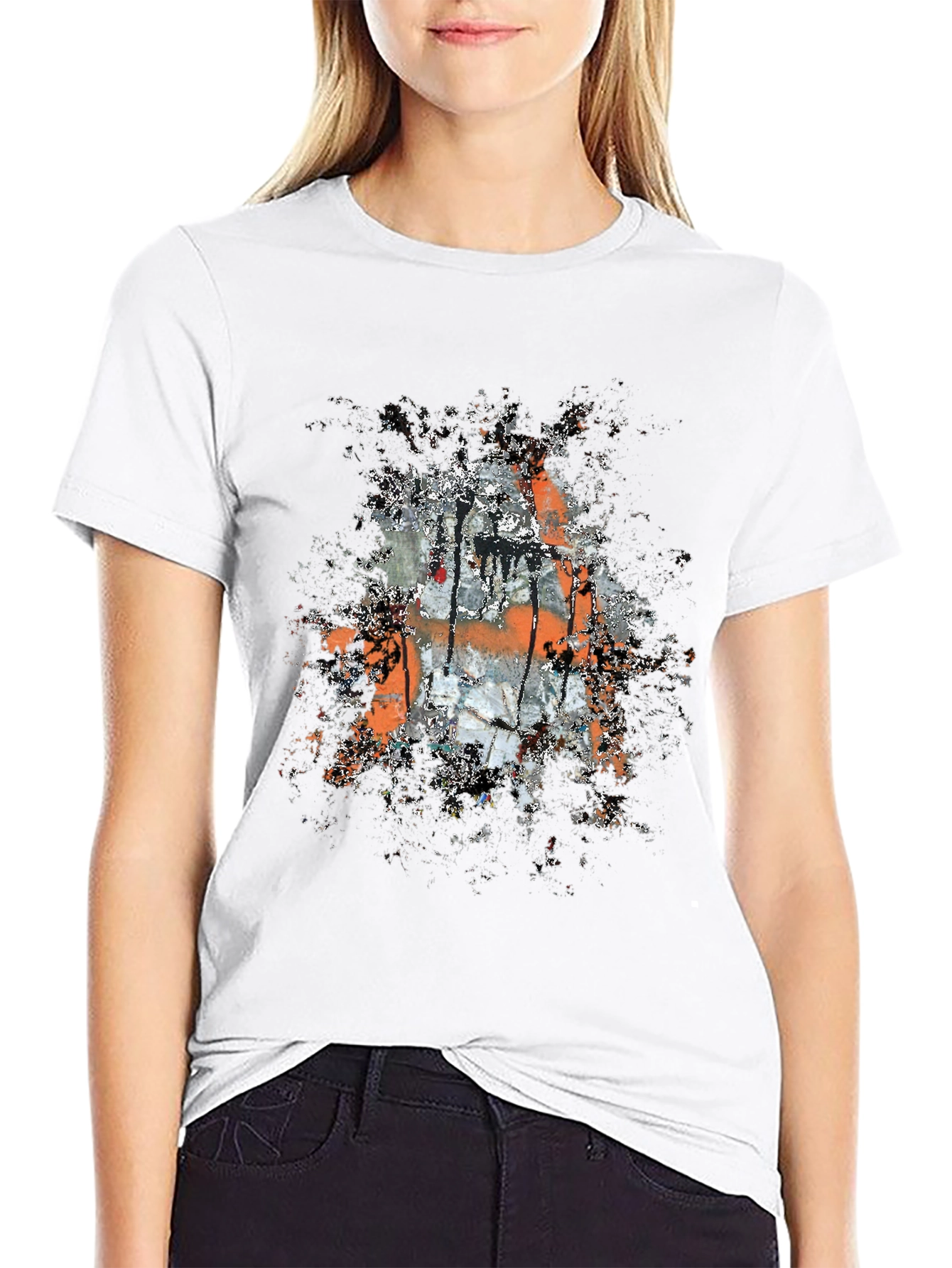 Abstract Graphic Print Black T-Shirt for Men