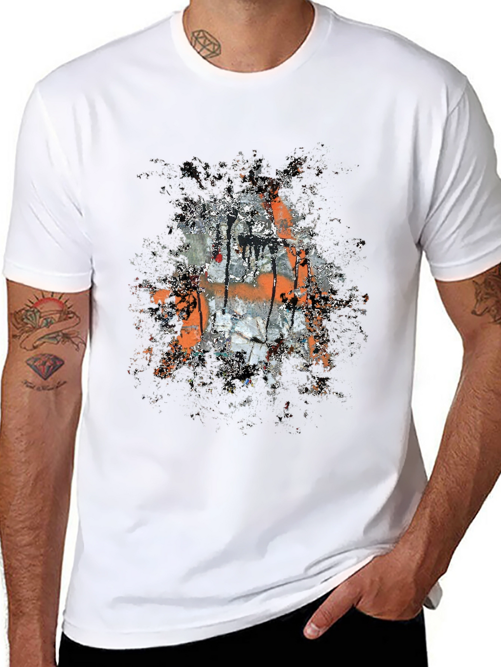 Abstract Graphic Print Black T-Shirt for Men