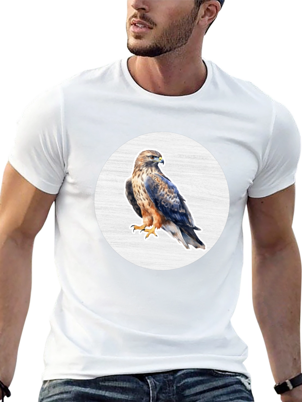 Cool Hawk Graphic Black T-Shirt