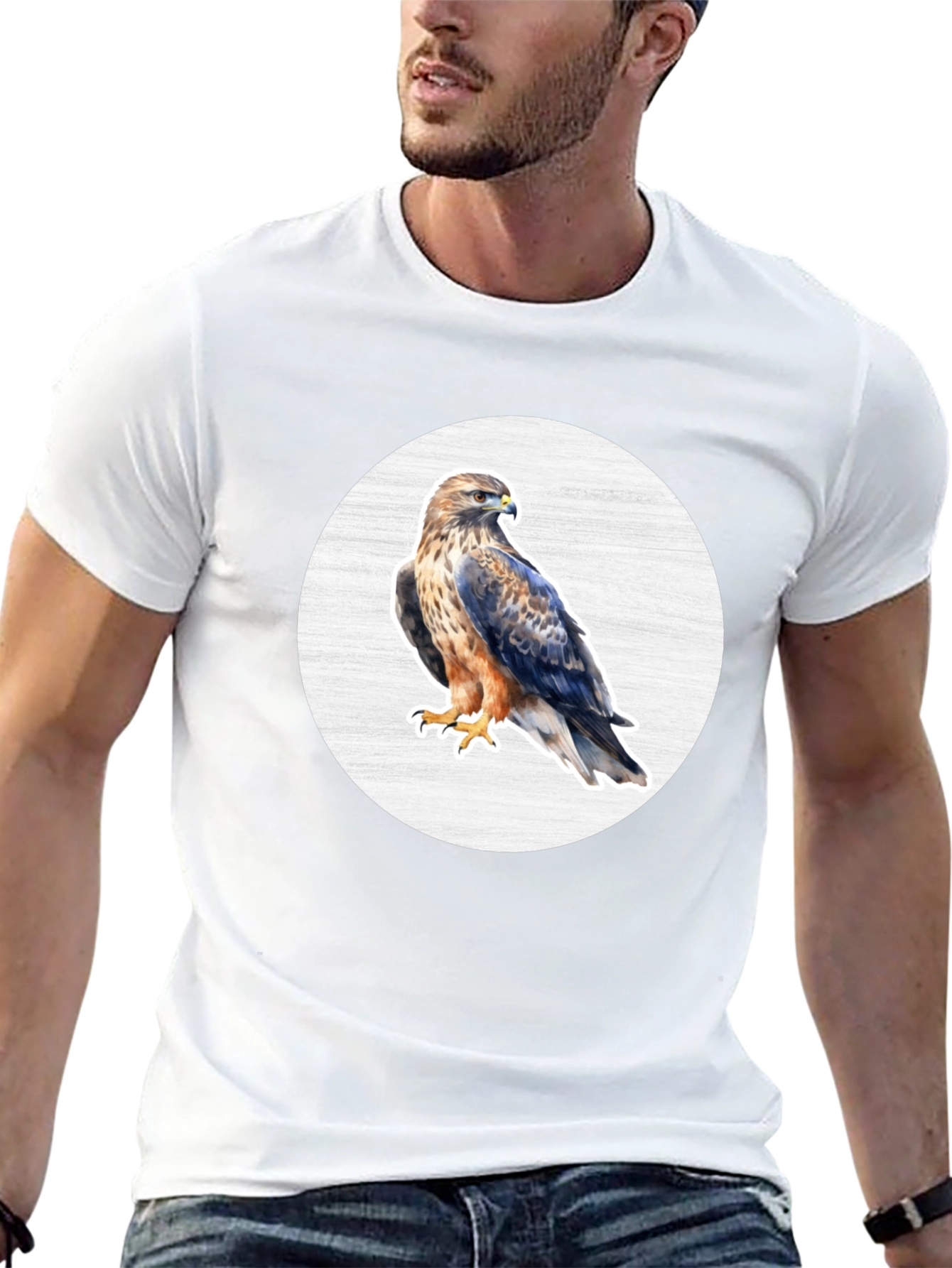 Cool Hawk Graphic Black T-Shirt
