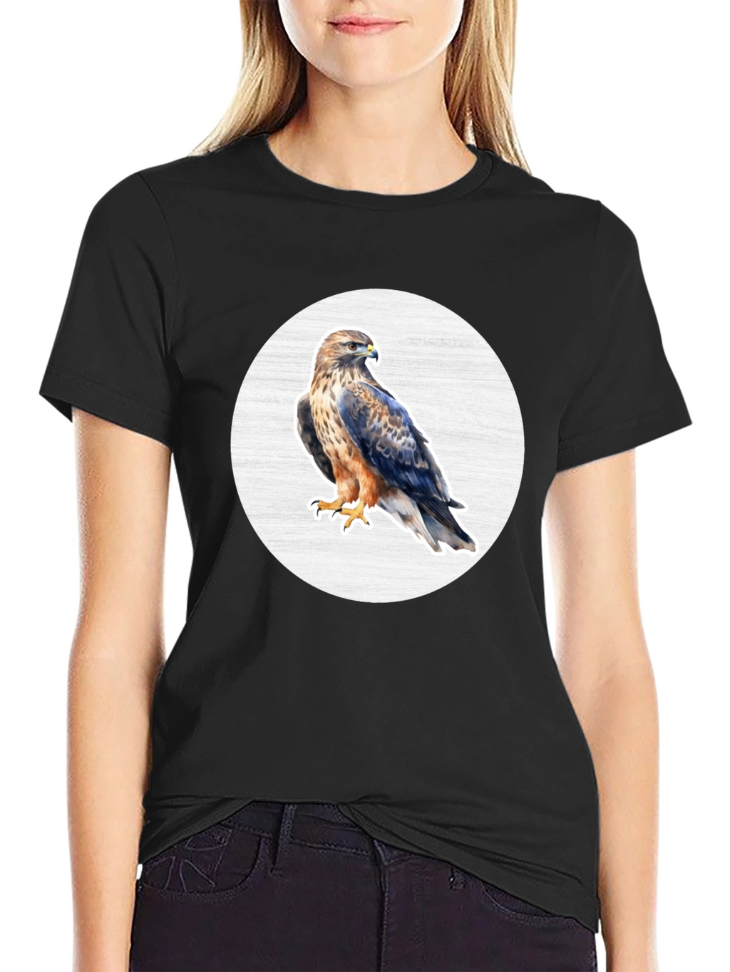 Cool Hawk Graphic Black T-Shirt