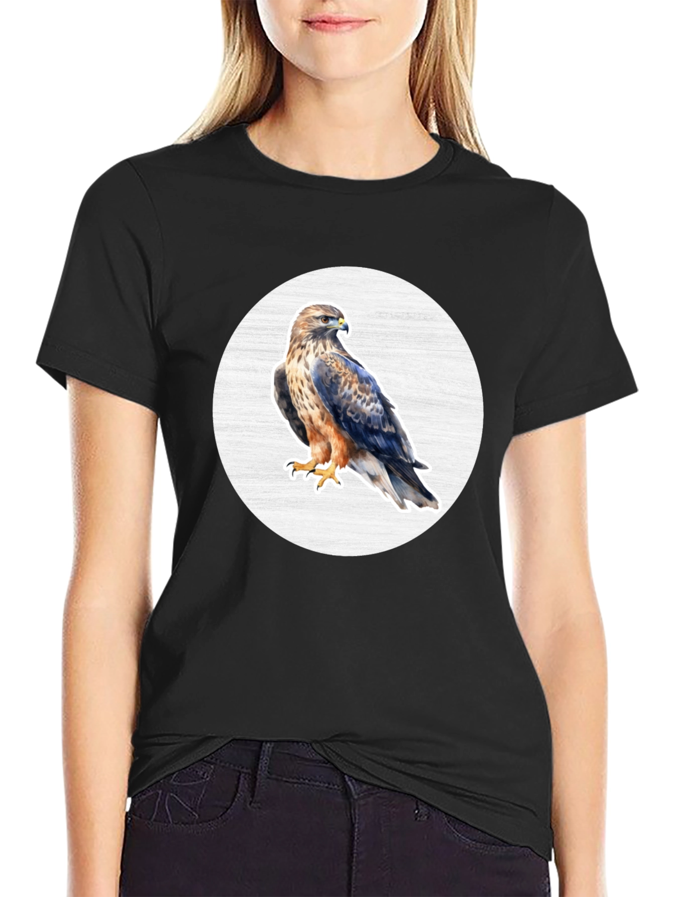 Cool Hawk Graphic Black T-Shirt