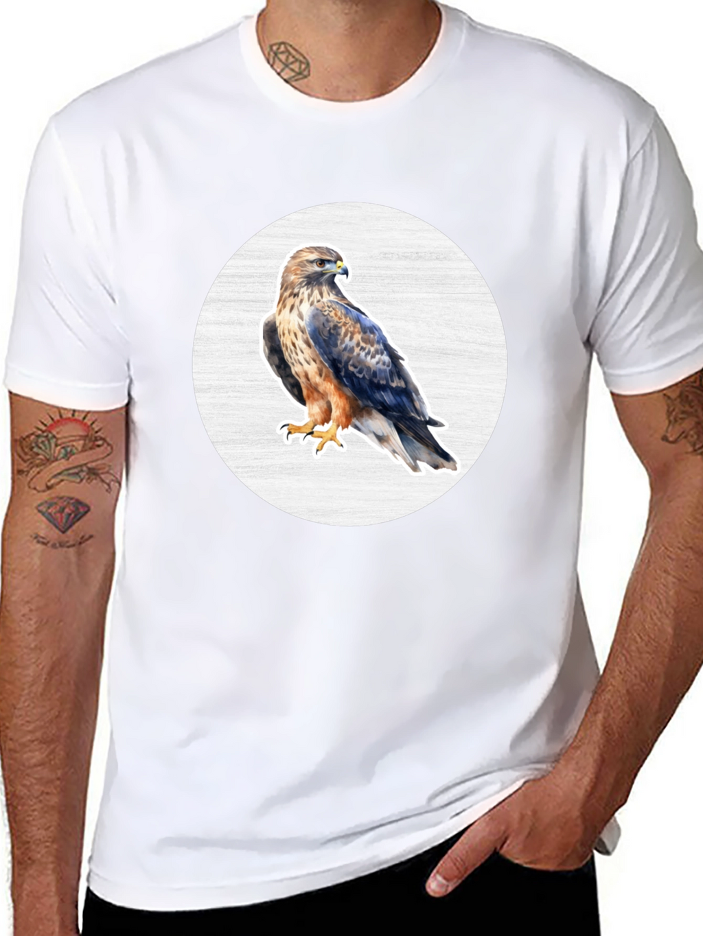 Cool Hawk Graphic Black T-Shirt