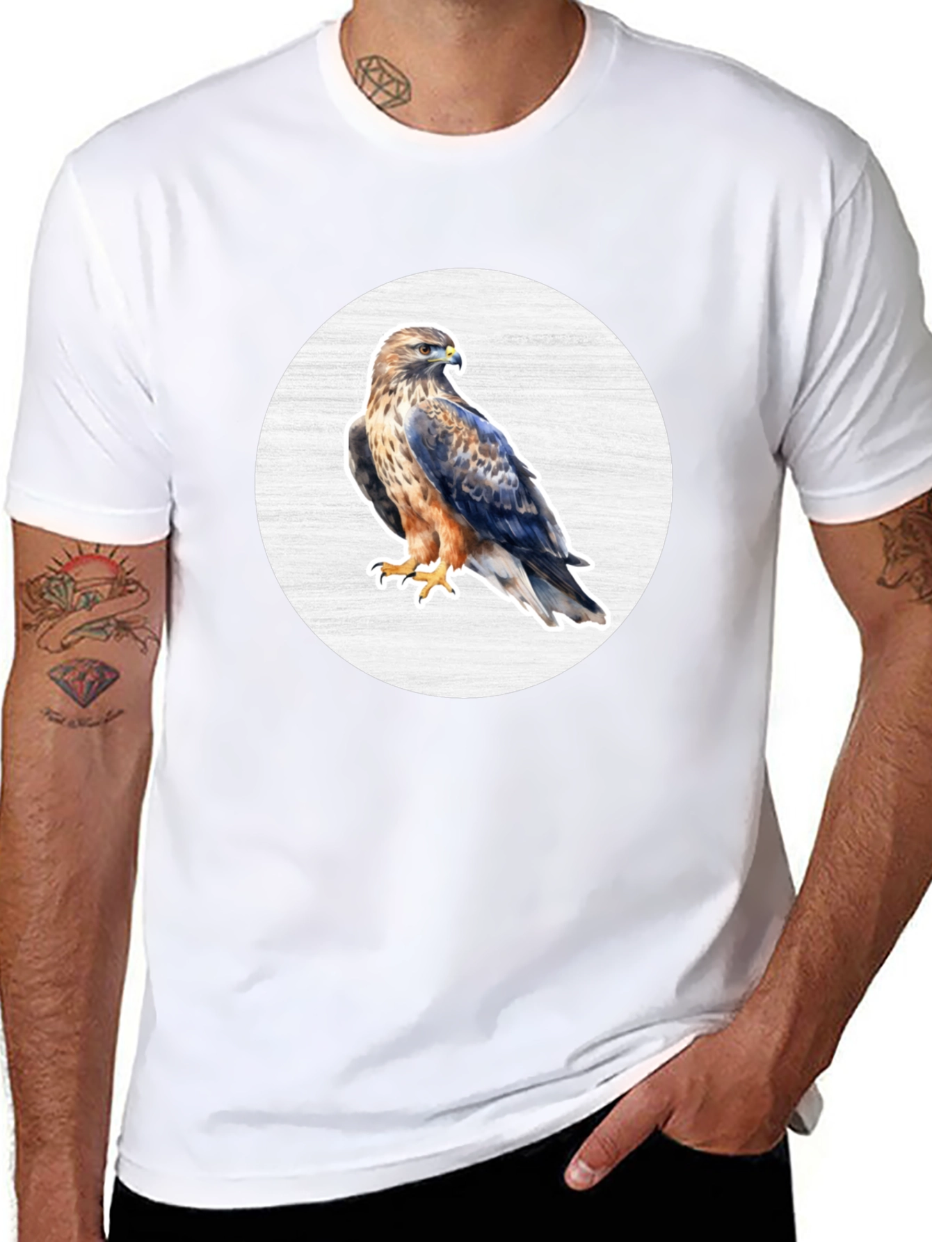 Cool Hawk Graphic Black T-Shirt