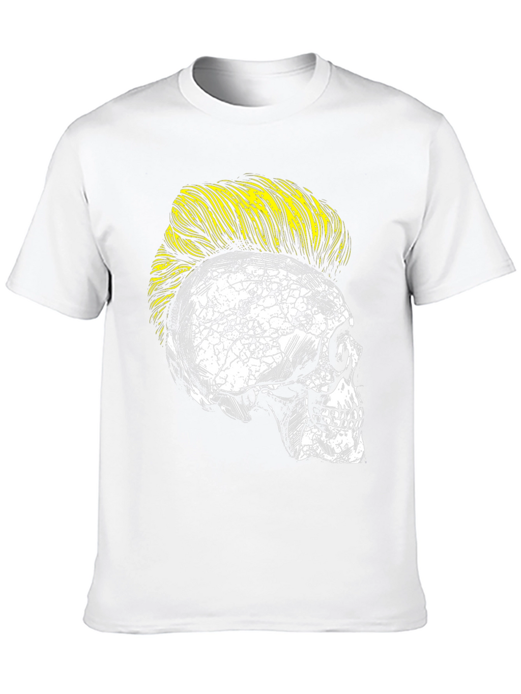 Skull with Mohawk Graphic Tee - Unique Fashion Statement