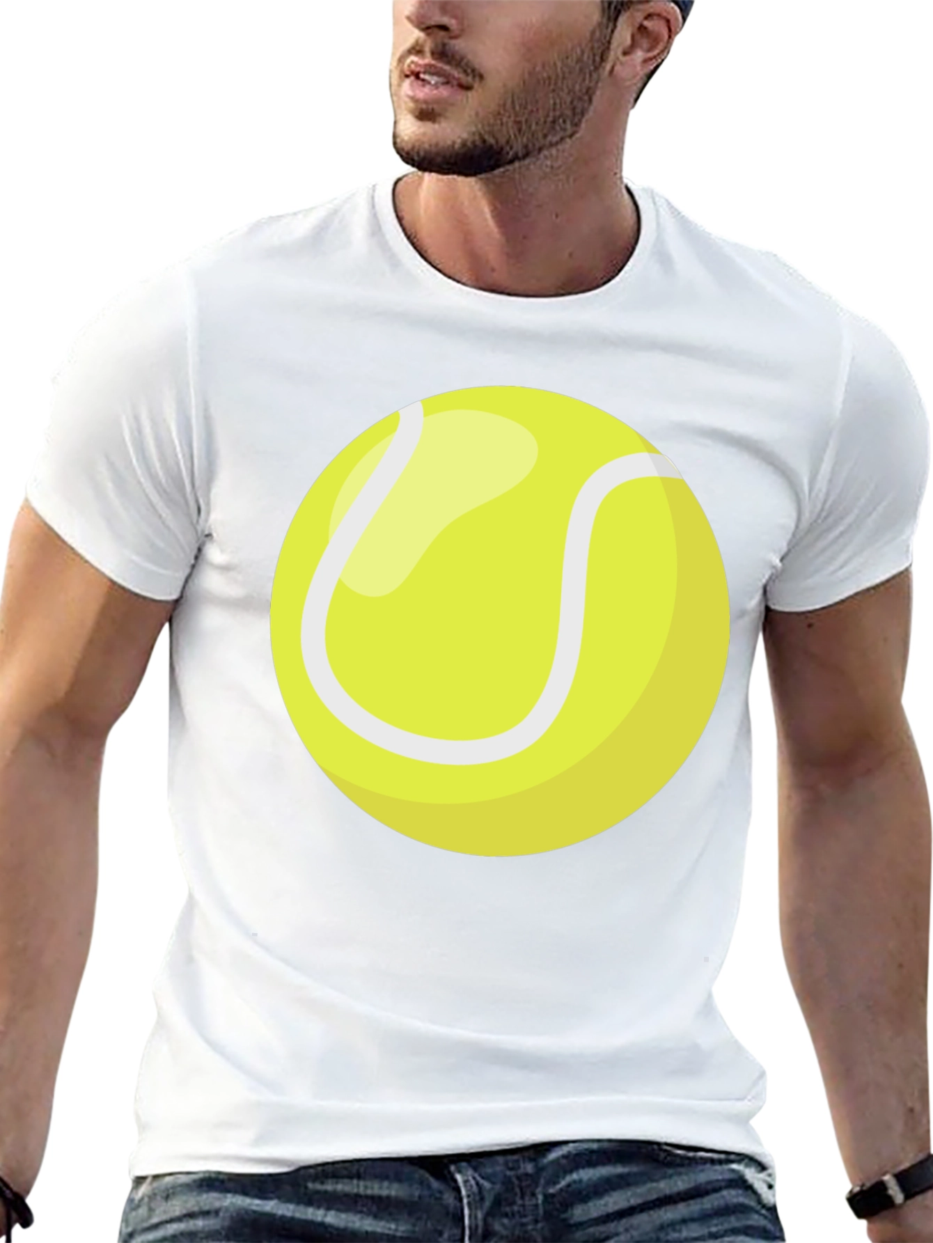 Tennis Ball Graphic T-Shirt - Black Cotton Tee