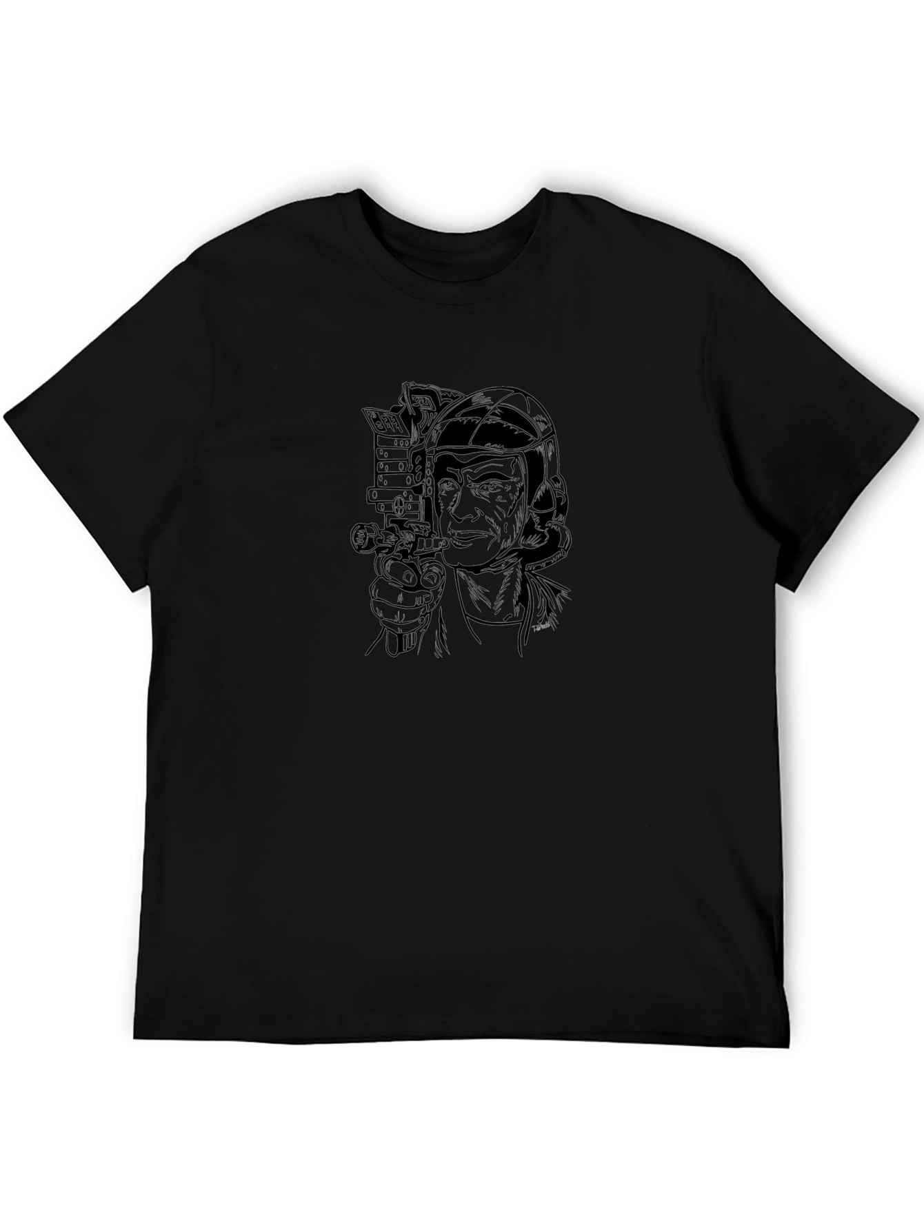 Vintage Black Graphic Tee - Action Movie Fan