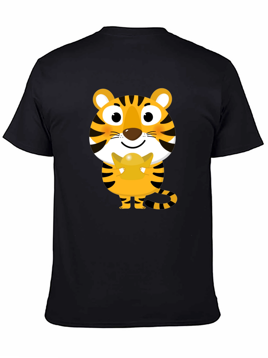 Cute Tiger Holding Gold Ingot Graphic Tee