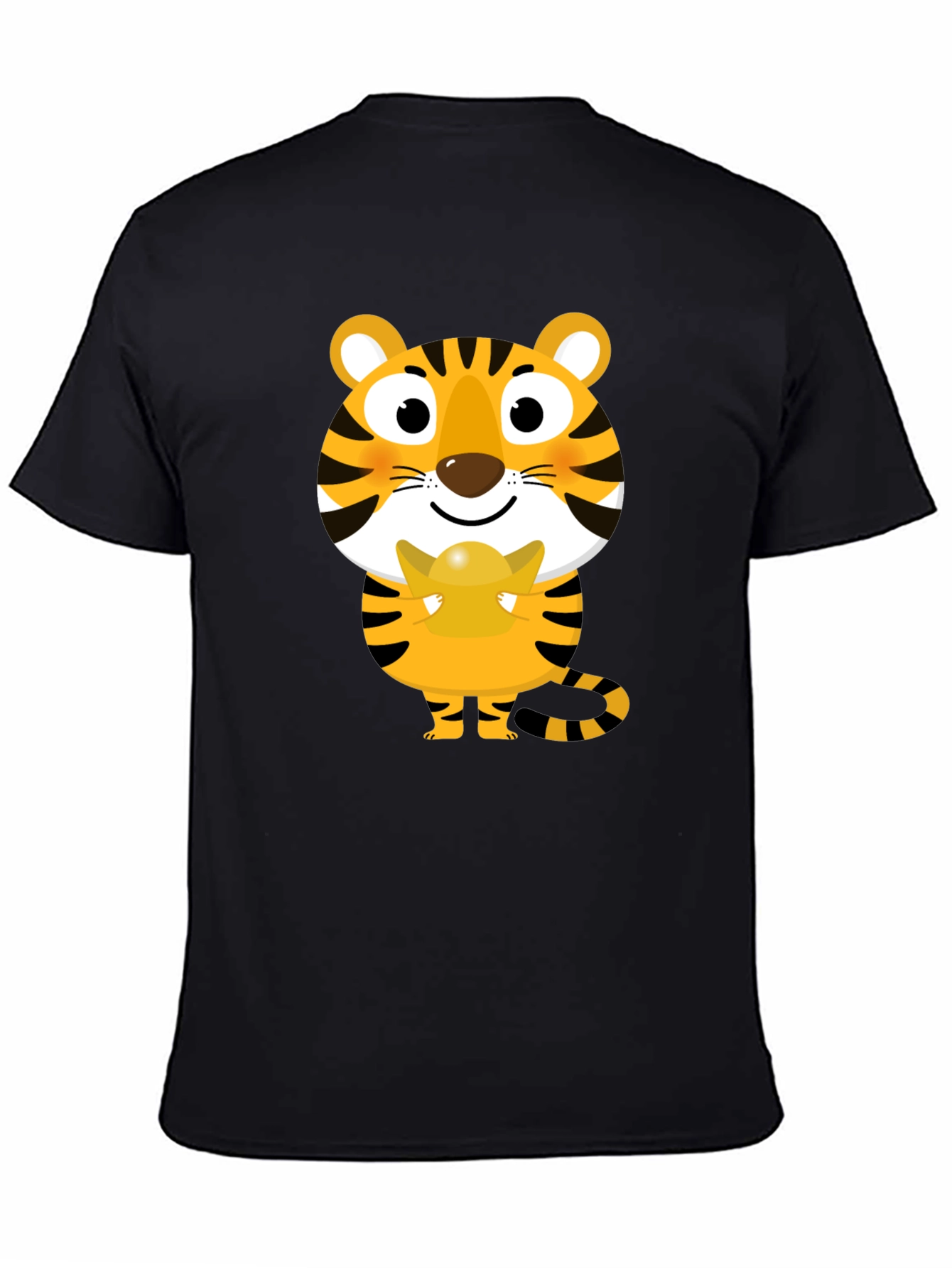 Cute Tiger Holding Gold Ingot Graphic Tee