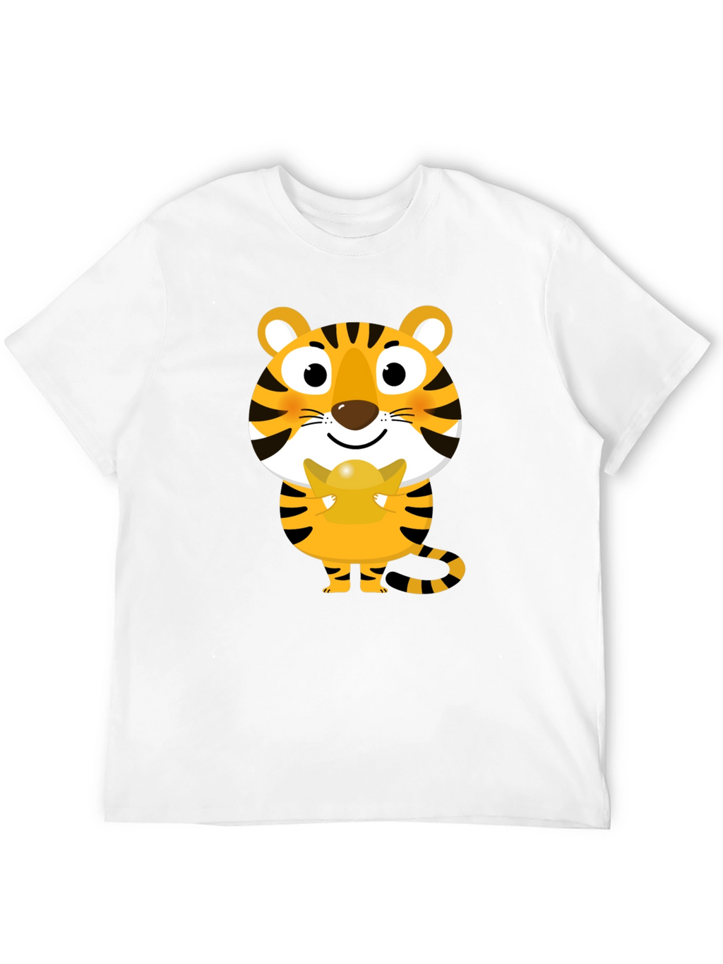 Cute Tiger Holding Gold Ingot Graphic Tee