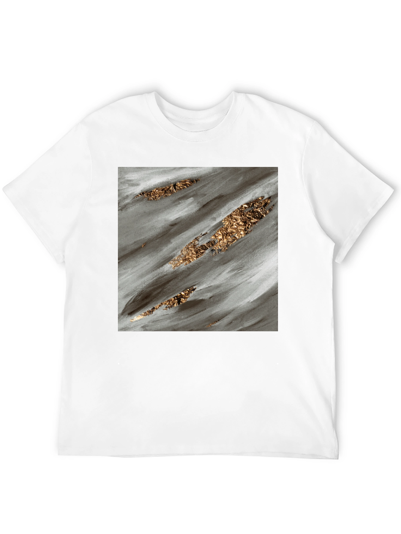 Abstract Gold Streak Black T-Shirt
