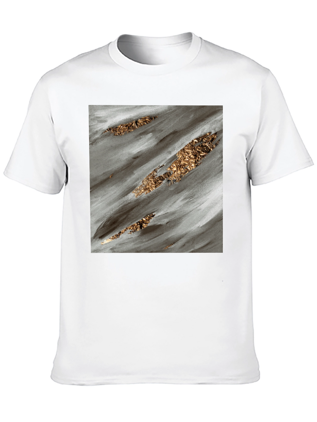 Abstract Gold Streak Black T-Shirt