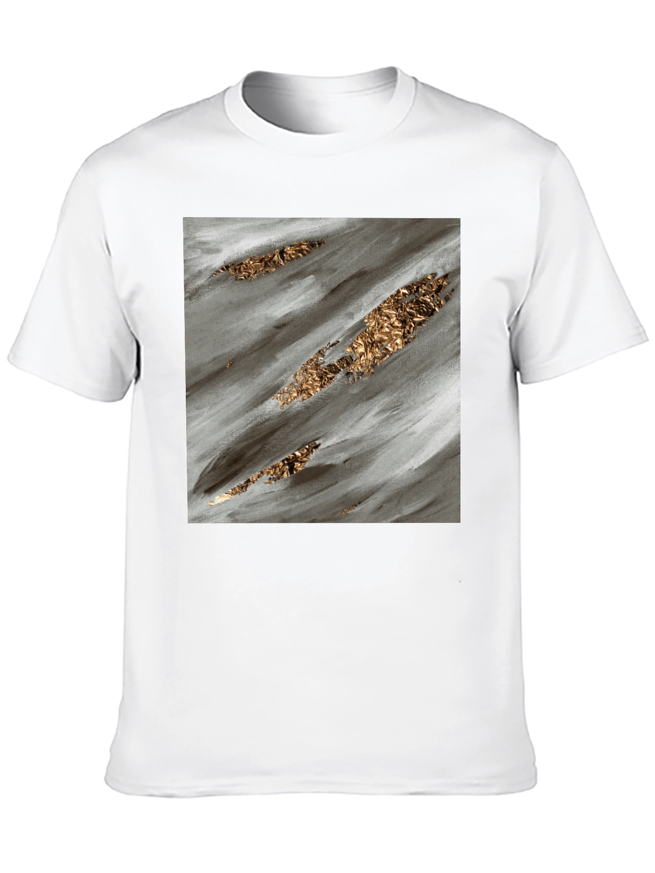 Abstract Gold Streak Black T-Shirt