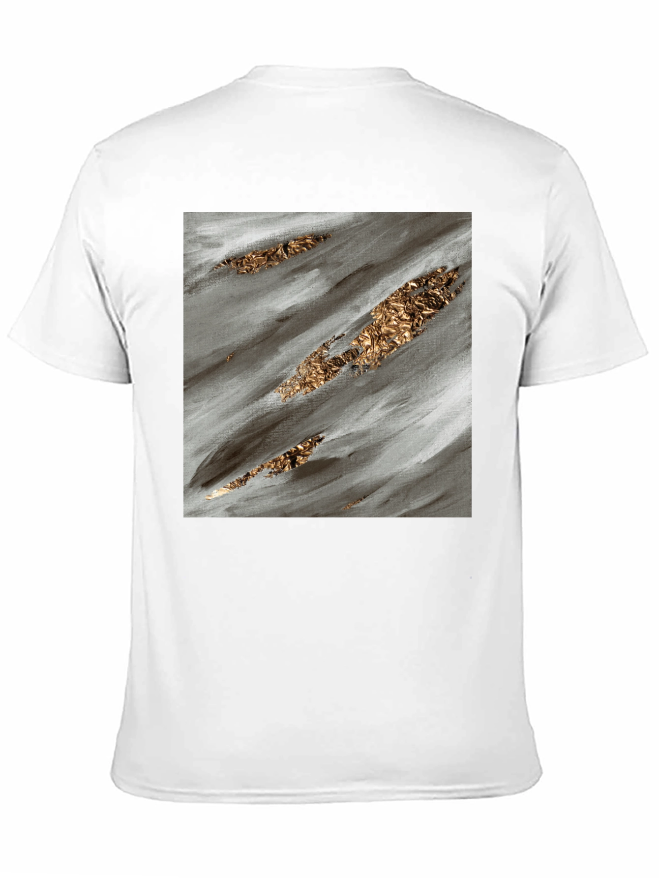 Abstract Gold Streak Black T-Shirt