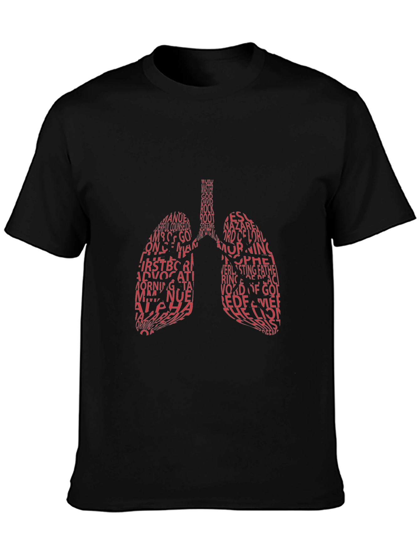 Lung Anatomy Word Art Graphic Tee