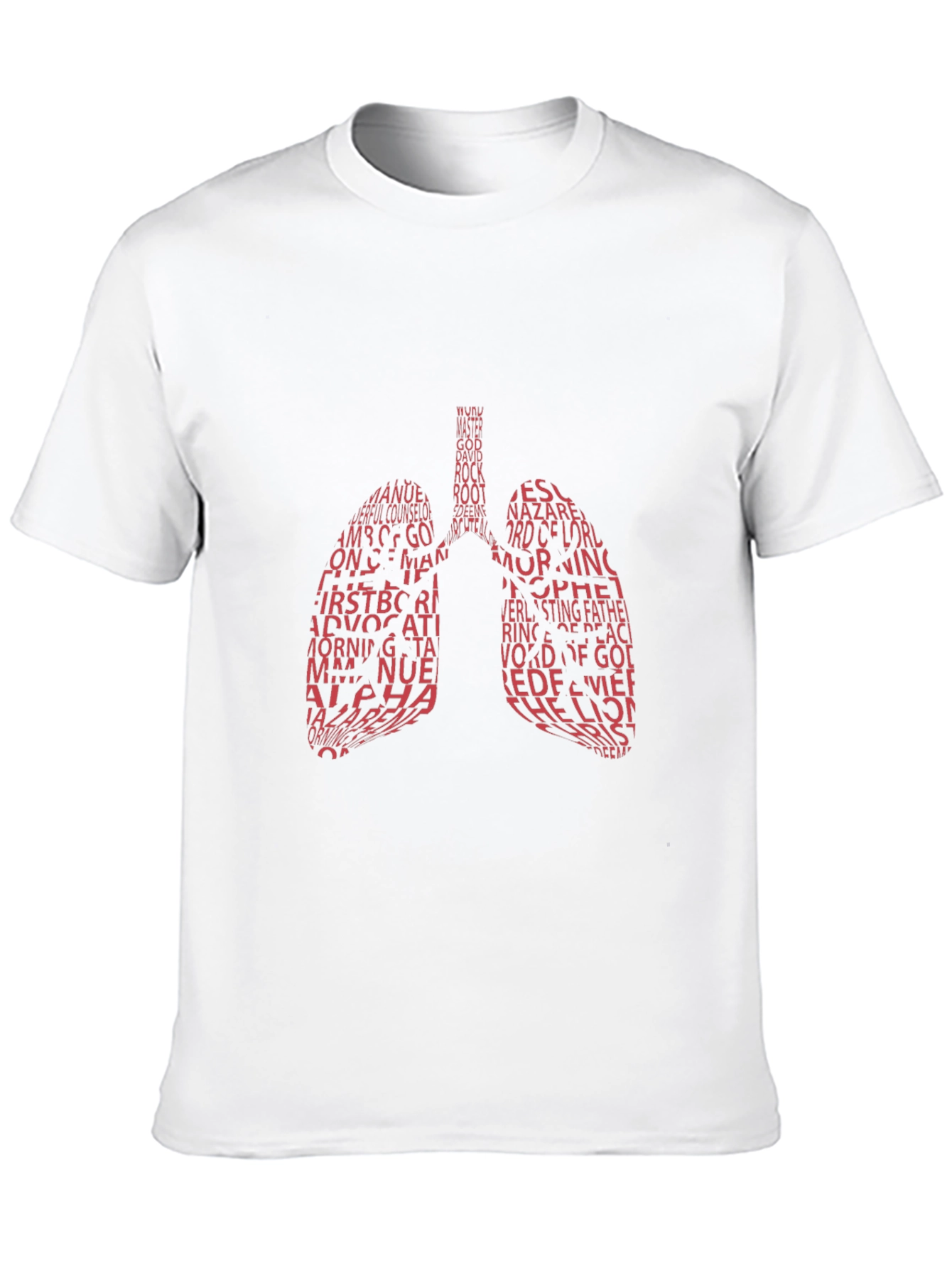 Lung Anatomy Word Art Graphic Tee