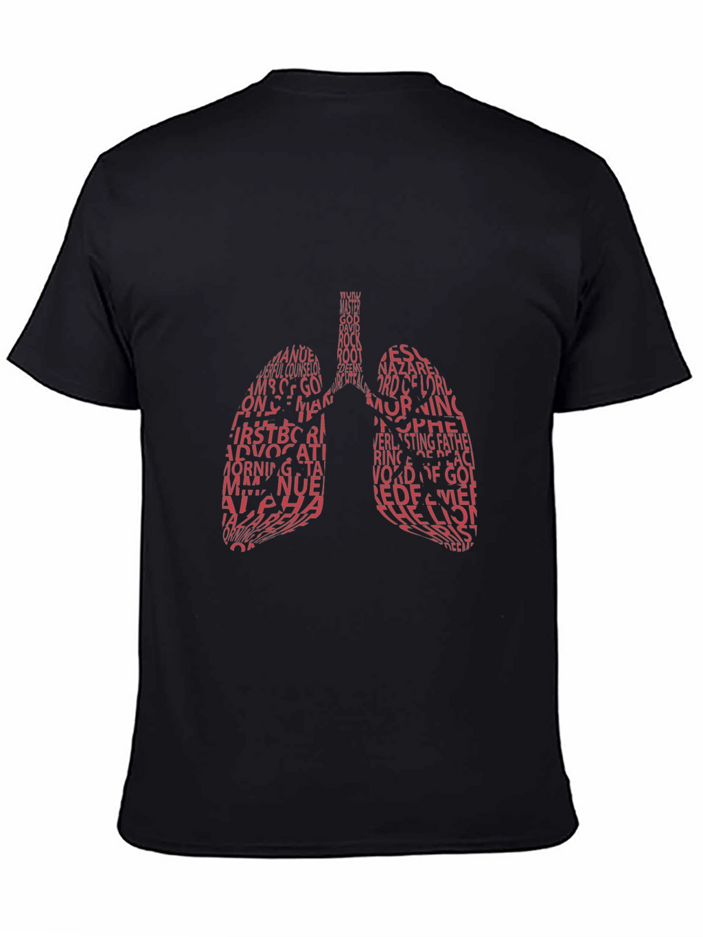 Lung Anatomy Word Art Graphic Tee