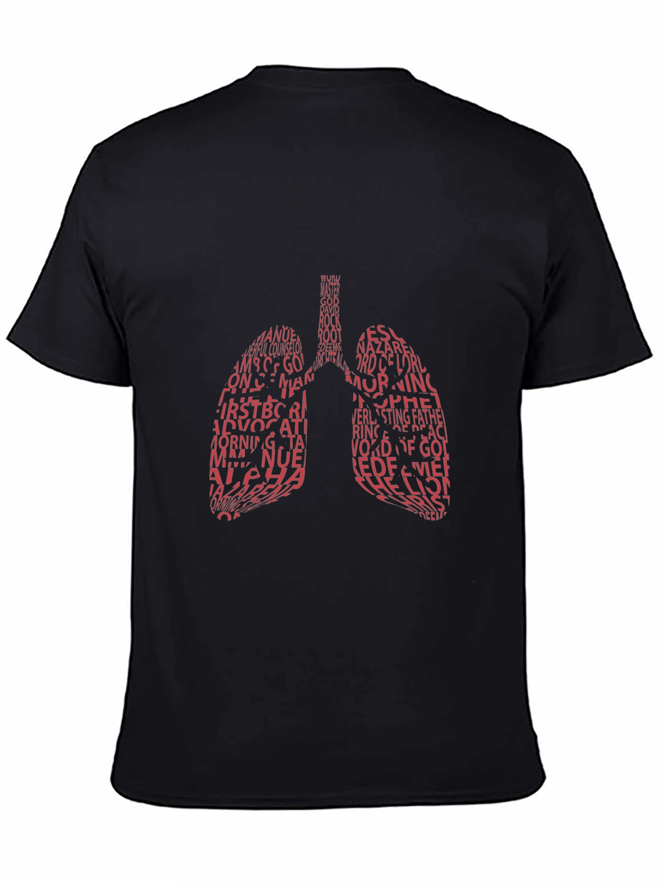 Lung Anatomy Word Art Graphic Tee
