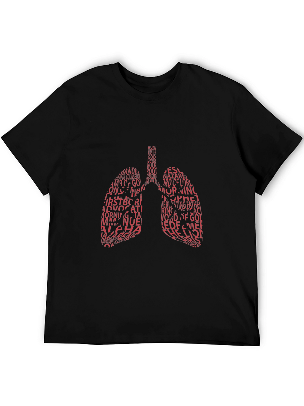 Lung Anatomy Word Art Graphic Tee