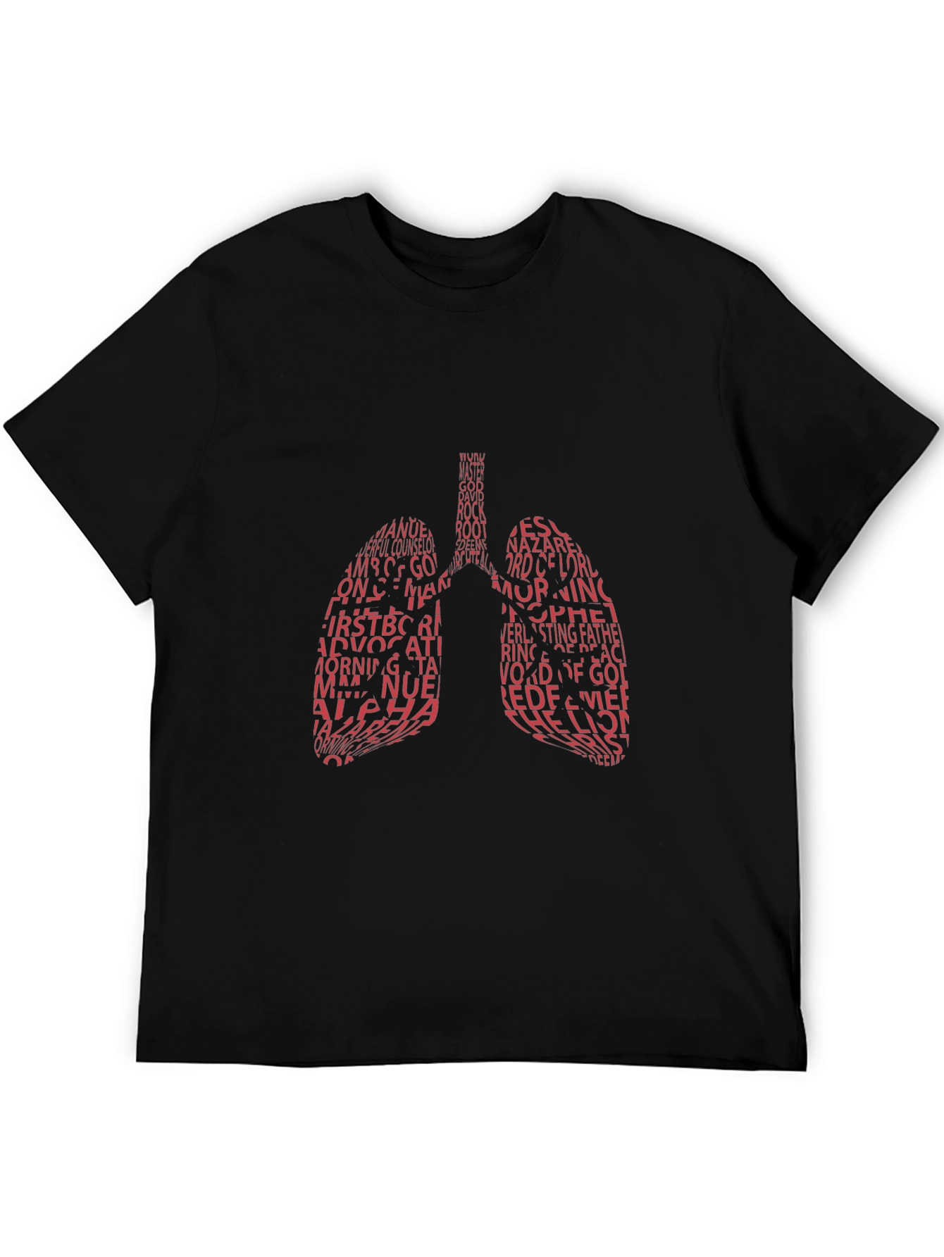 Lung Anatomy Word Art Graphic Tee
