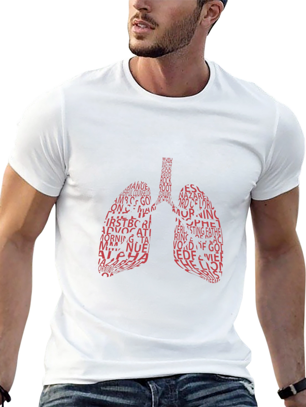 Lung Anatomy Word Art Graphic Tee