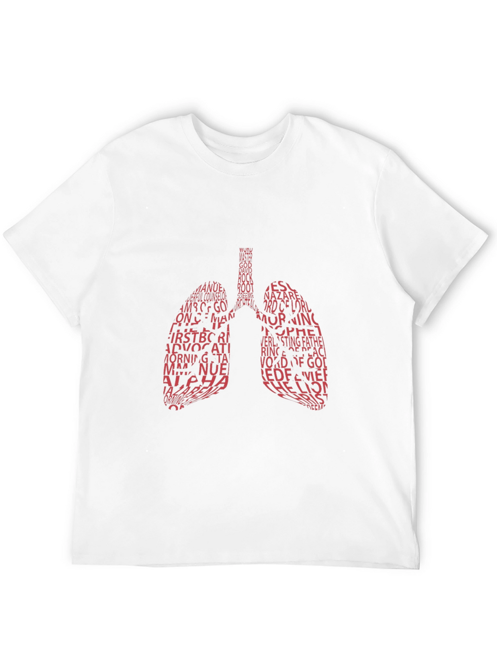 Lung Anatomy Word Art Graphic Tee