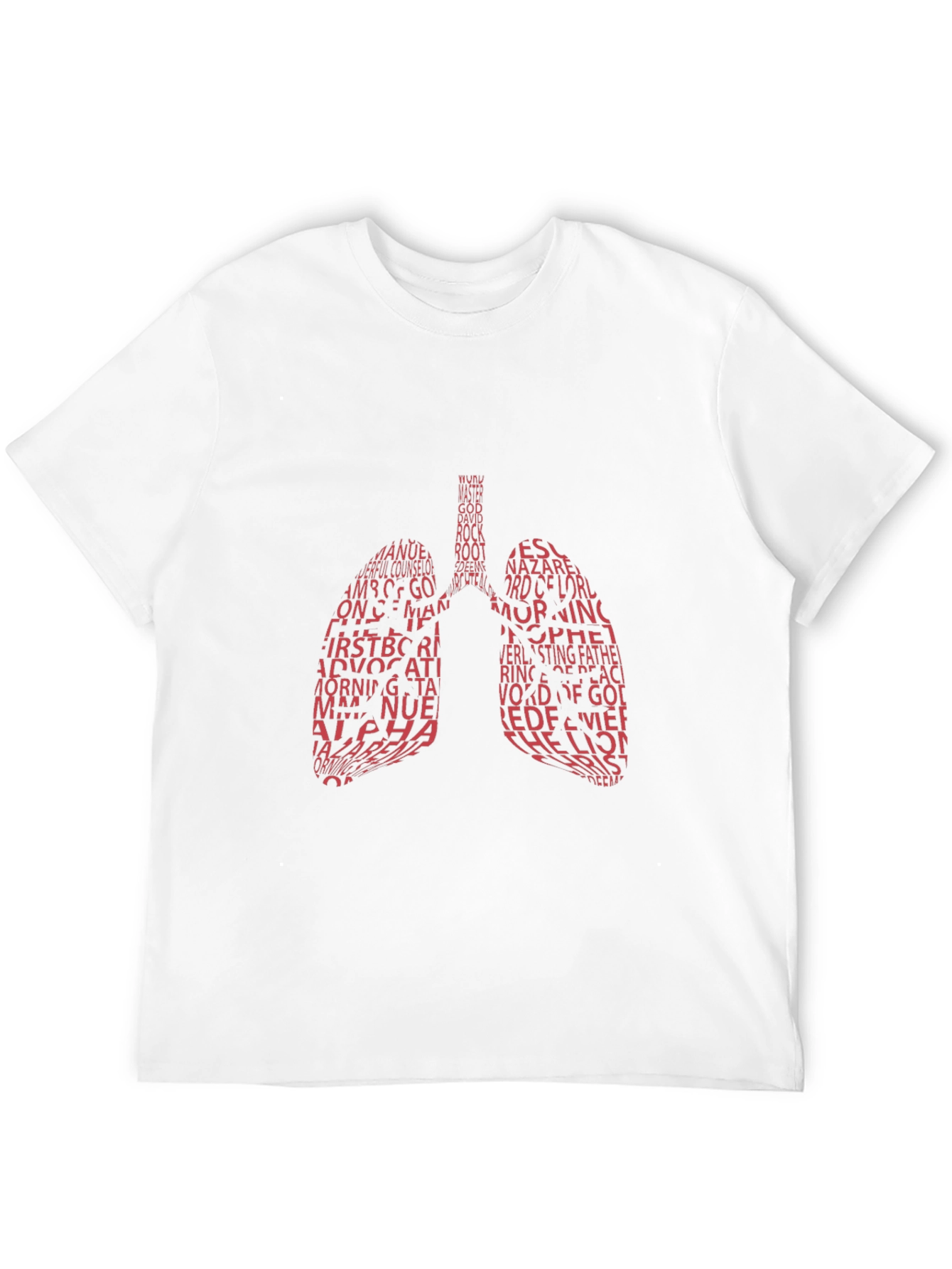 Lung Anatomy Word Art Graphic Tee