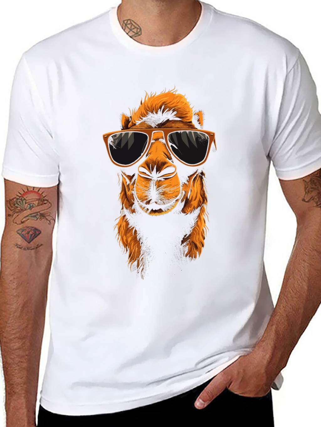 Cool Camel Graphic Tee - Black Cotton T-Shirt