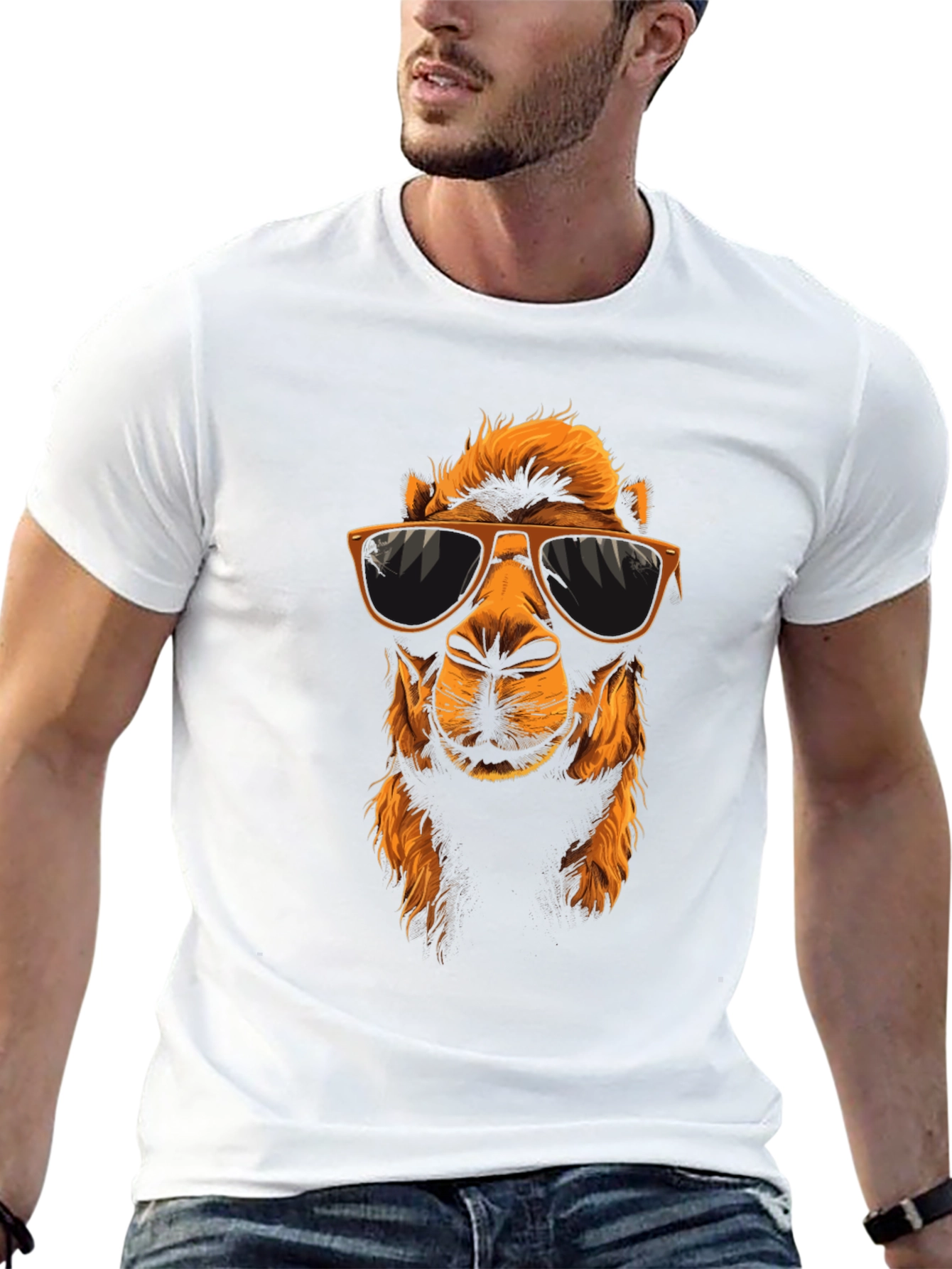 Cool Camel Graphic Tee - Black Cotton T-Shirt